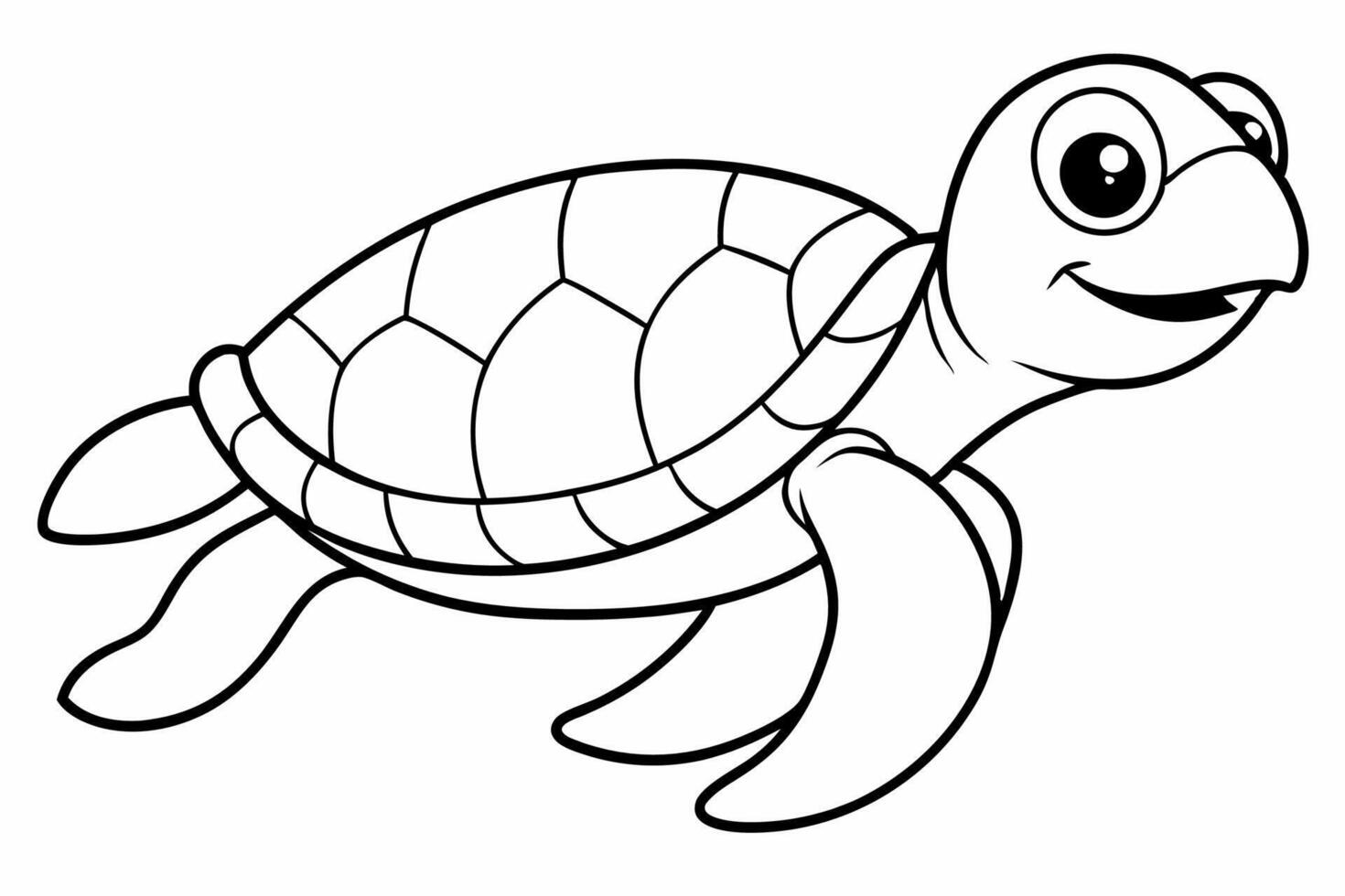 Funny Sea Turtle Illustration, Cartoons, Clipart, and Line Art Design, Funny sea turtle , cartoon, clipart, and line art design on white background. vector