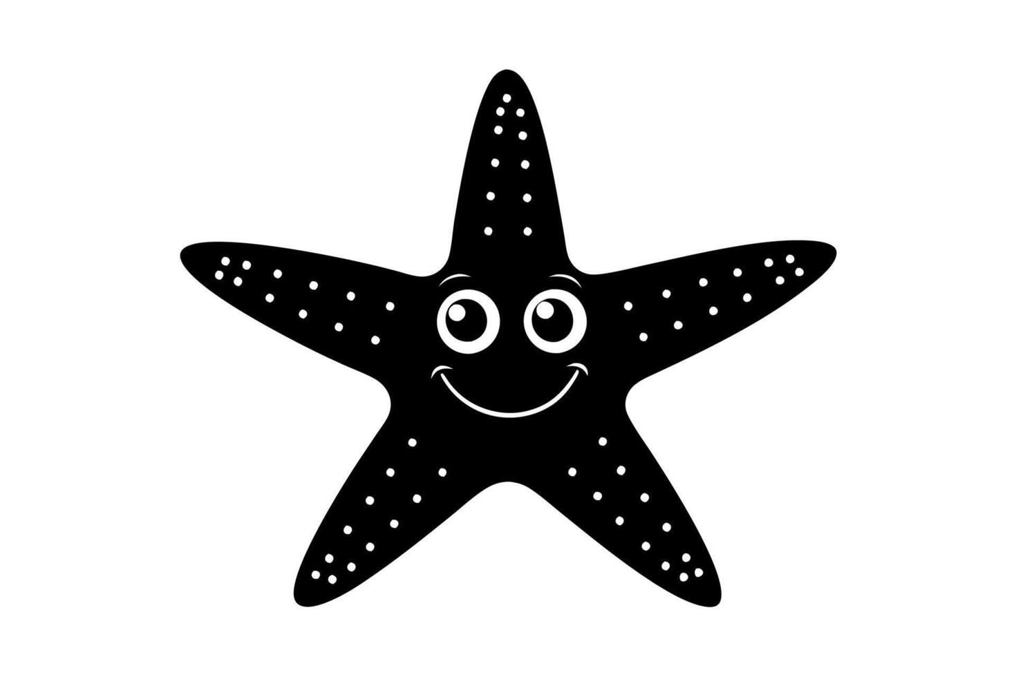 Funny Starfish Illustration with White Background, Funny starfish illustration with white background, perfect for cartoons, clipart, and line art vector