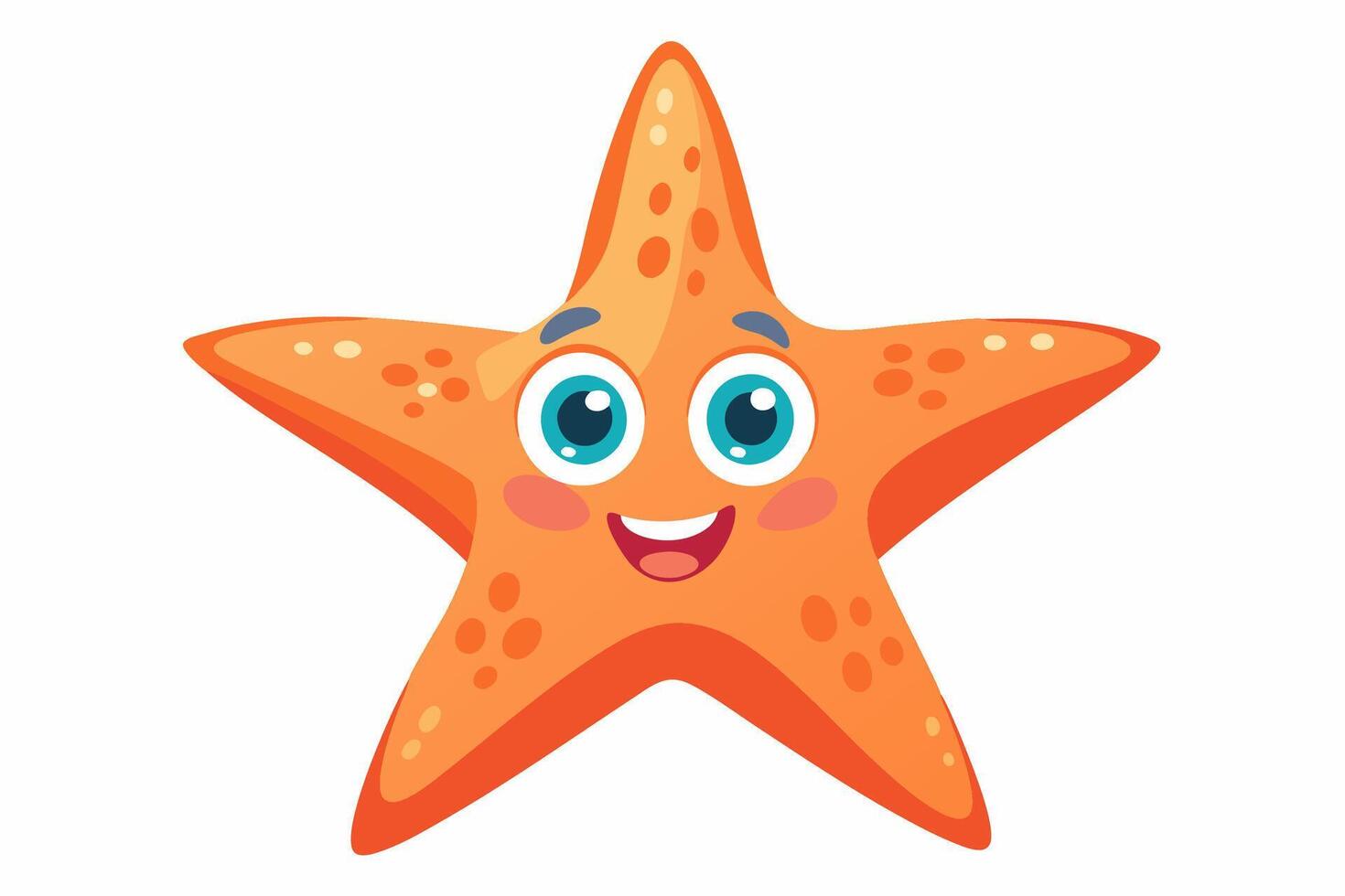 Funny Starfish Illustration with White Background, Funny starfish illustration with white background, perfect for cartoons, clipart, and line art vector