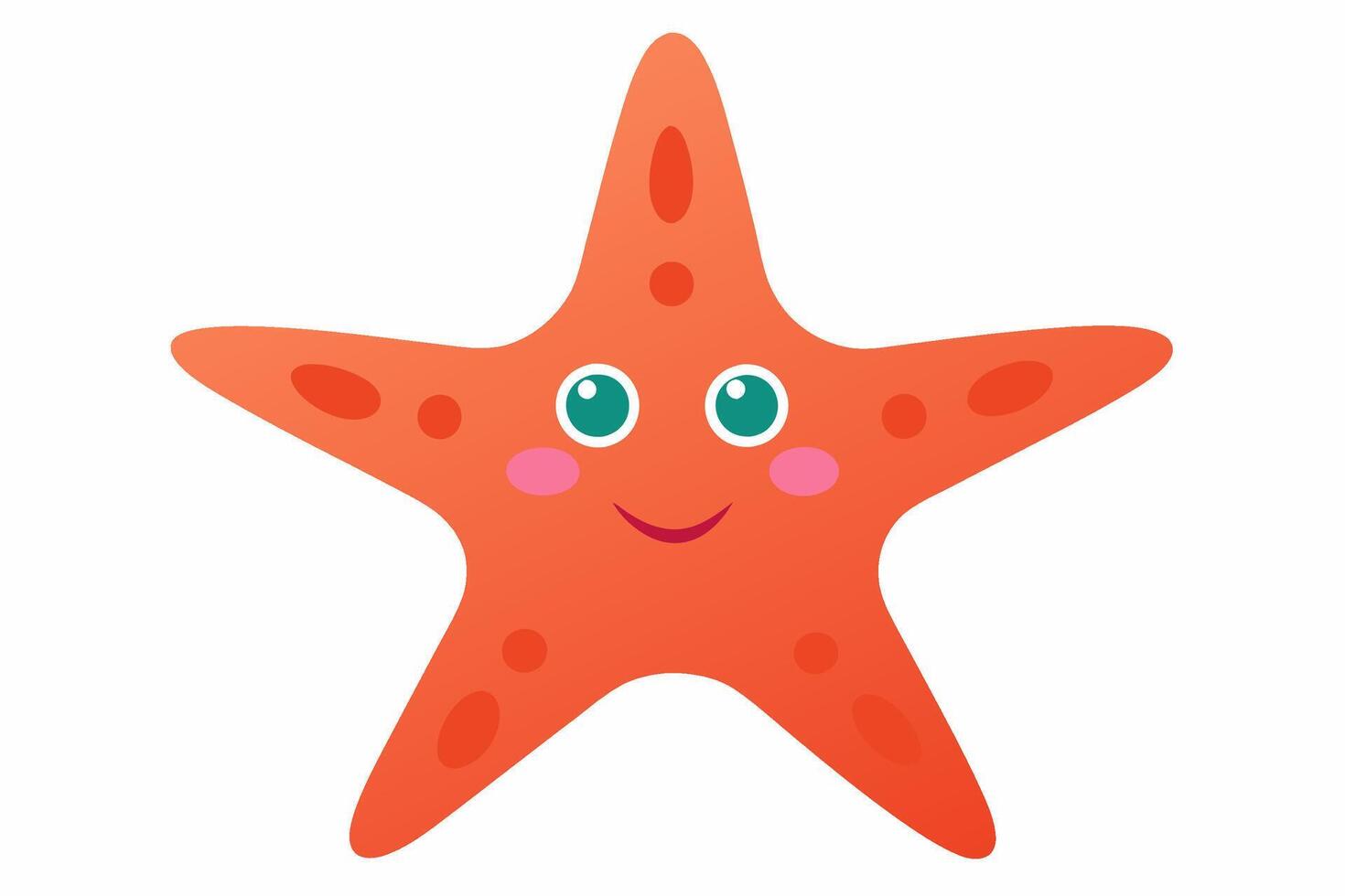 Funny Starfish Illustration with White Background, Funny starfish illustration with white background, perfect for cartoons, clipart, and line art vector