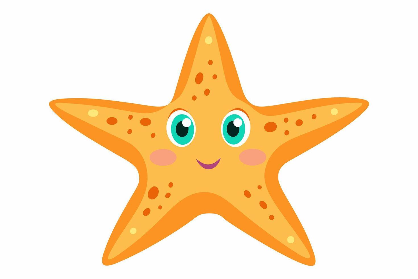 Funny Starfish Illustration with White Background, Funny starfish illustration with white background, perfect for cartoons, clipart, and line art vector