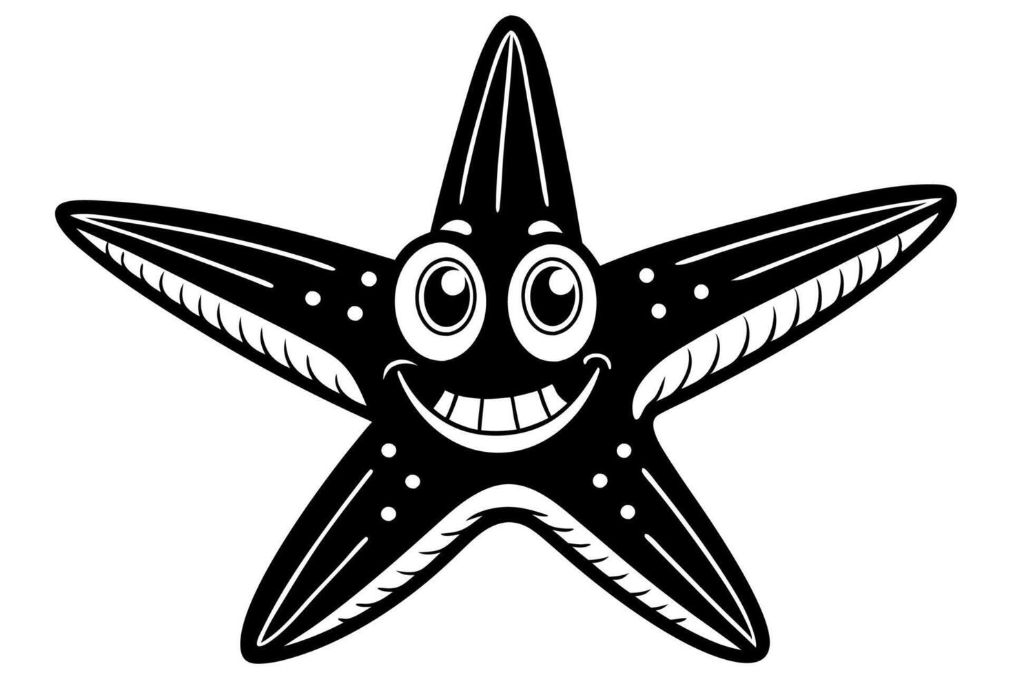 Funny Starfish Illustration with White Background, Funny starfish illustration with white background, perfect for cartoons, clipart, and line art vector