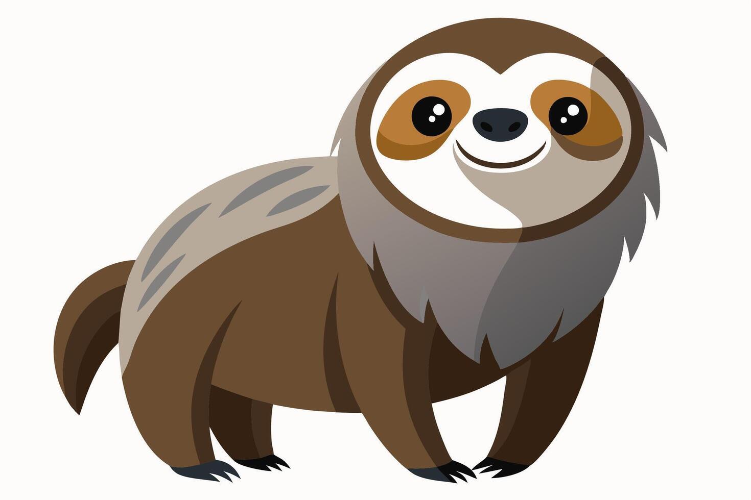 Funny Sloth Illustration Cartoon Clipart Line Art Design, Funny sloth illustration with white background, perfect for , cartoon, clipart, and line art designs vector