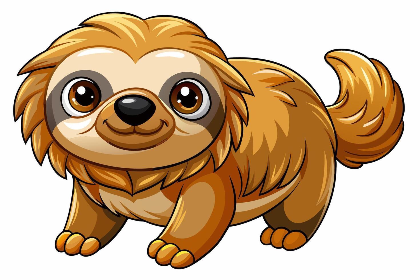 Funny Sloth Illustration Cartoon Clipart Line Art Design, Funny sloth illustration with white background, perfect for , cartoon, clipart, and line art designs vector