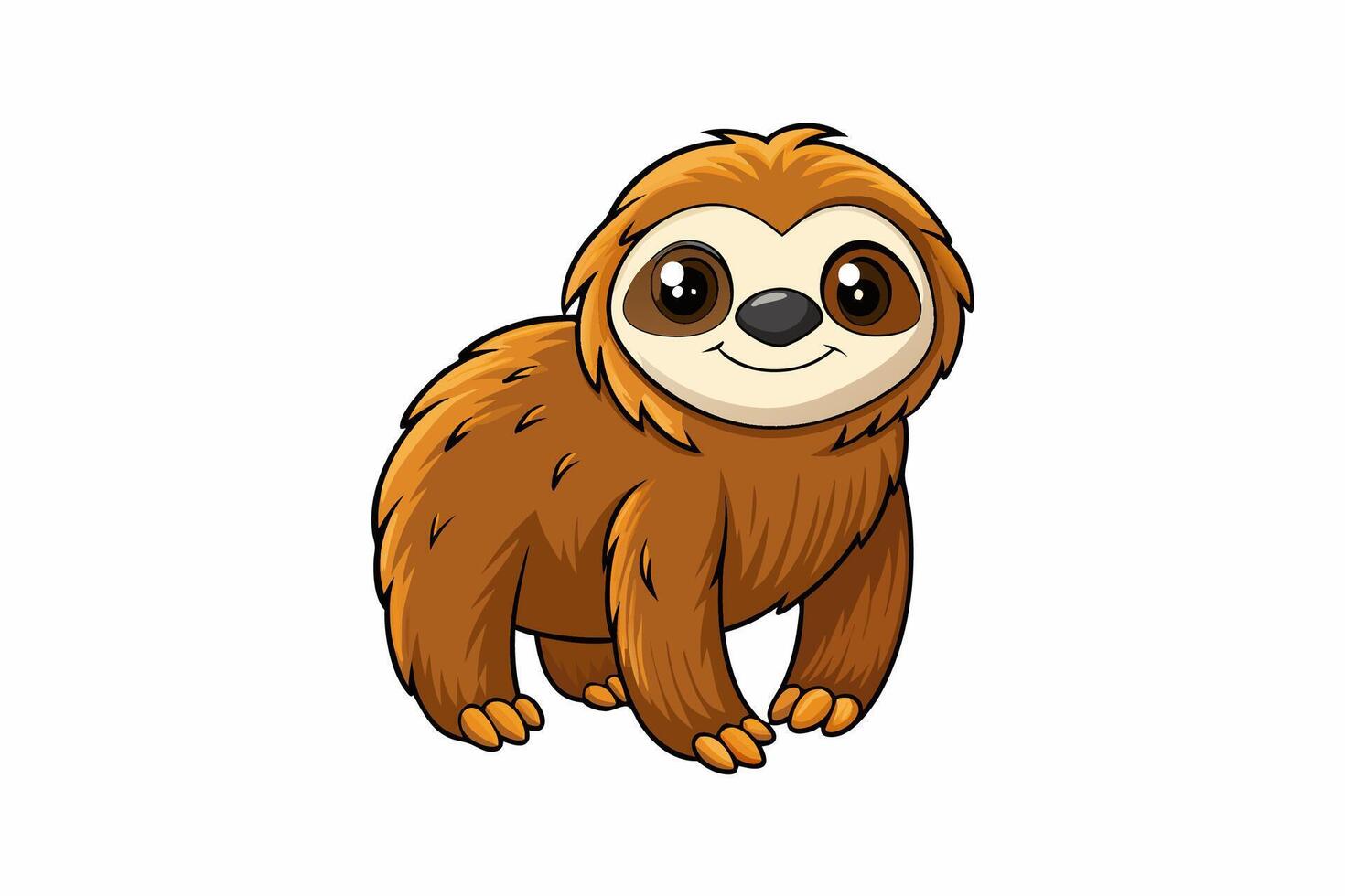 Funny Sloth Illustration Cartoon Clipart Line Art Design, Funny sloth illustration with white background, perfect for , cartoon, clipart, and line art designs vector