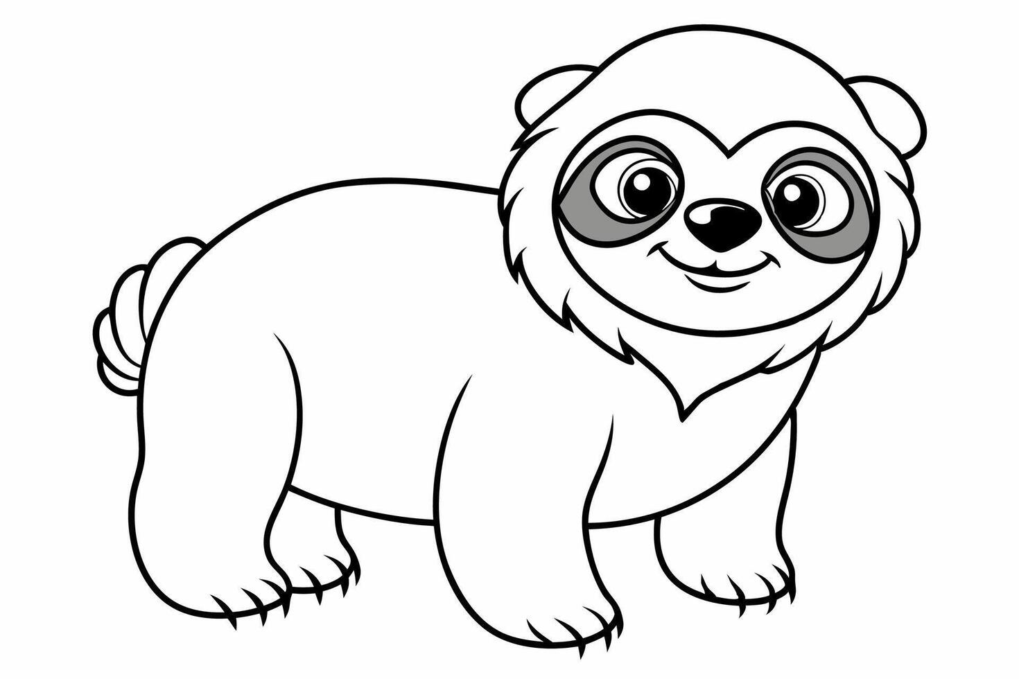 Funny Sloth Illustration Cartoon Clipart Line Art Design, Funny sloth illustration with white background, perfect for , cartoon, clipart, and line art designs vector