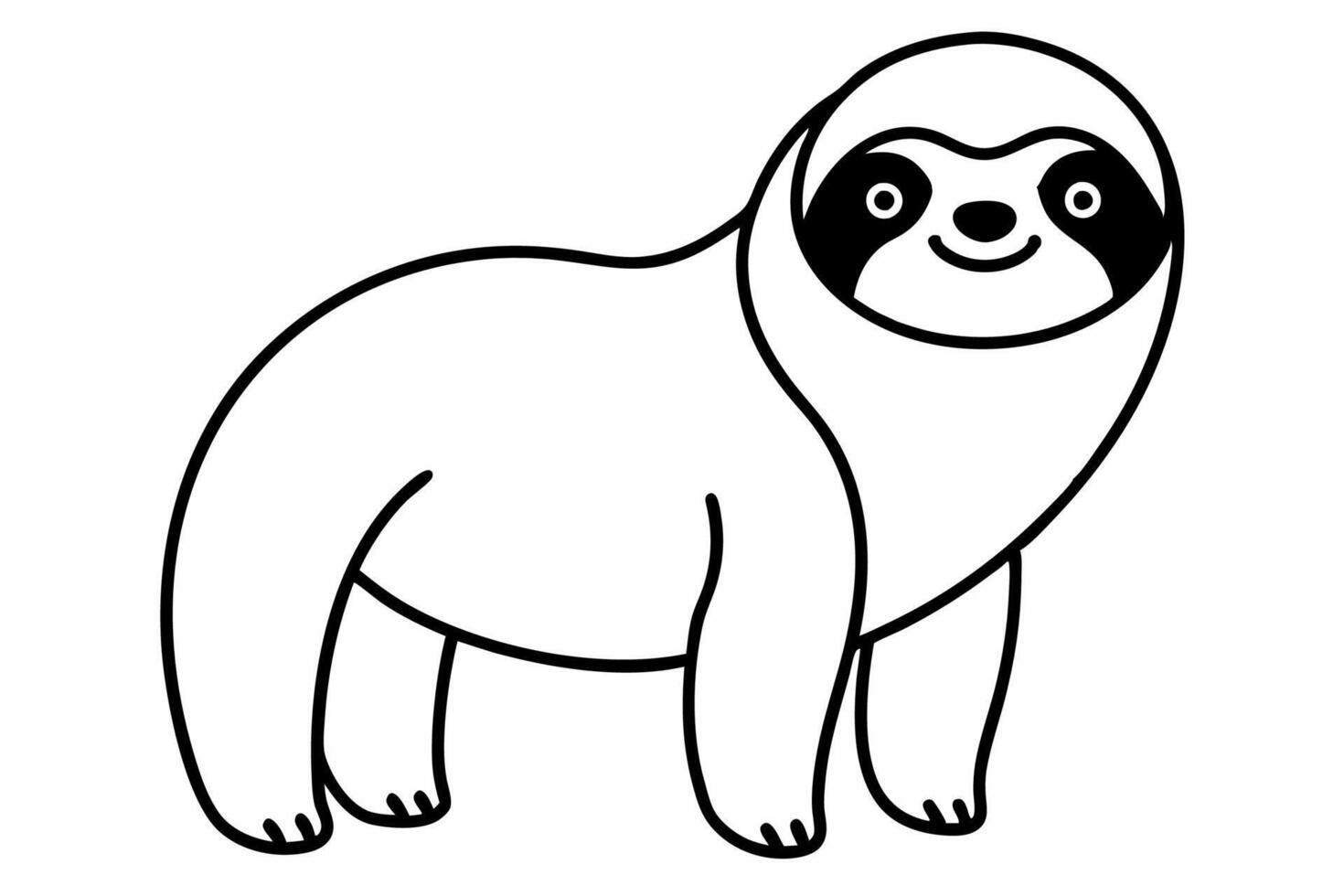 Funny Sloth Illustration Cartoon Clipart Line Art Design, Funny sloth illustration with white background, perfect for , cartoon, clipart, and line art designs vector