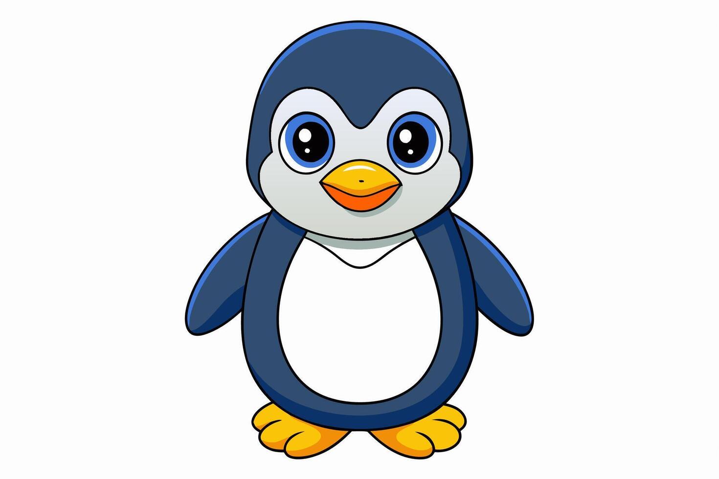 Funny Penguin Illustration, Cartoon, Clipart, Line Art Design on White Background, Funny penguin illustration, cartoon, clipart, and line art design on white background. vector