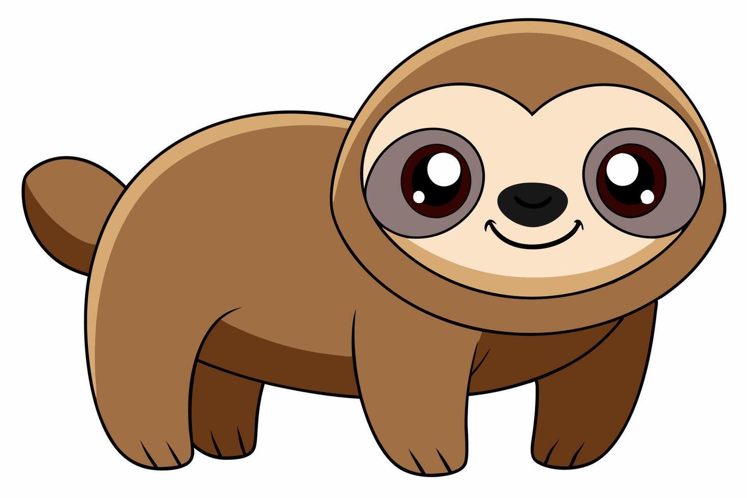 Funny Sloth Illustration Cartoon Clipart Line Art Design, Funny sloth illustration with white background, perfect for , cartoon, clipart, and line art designs vector