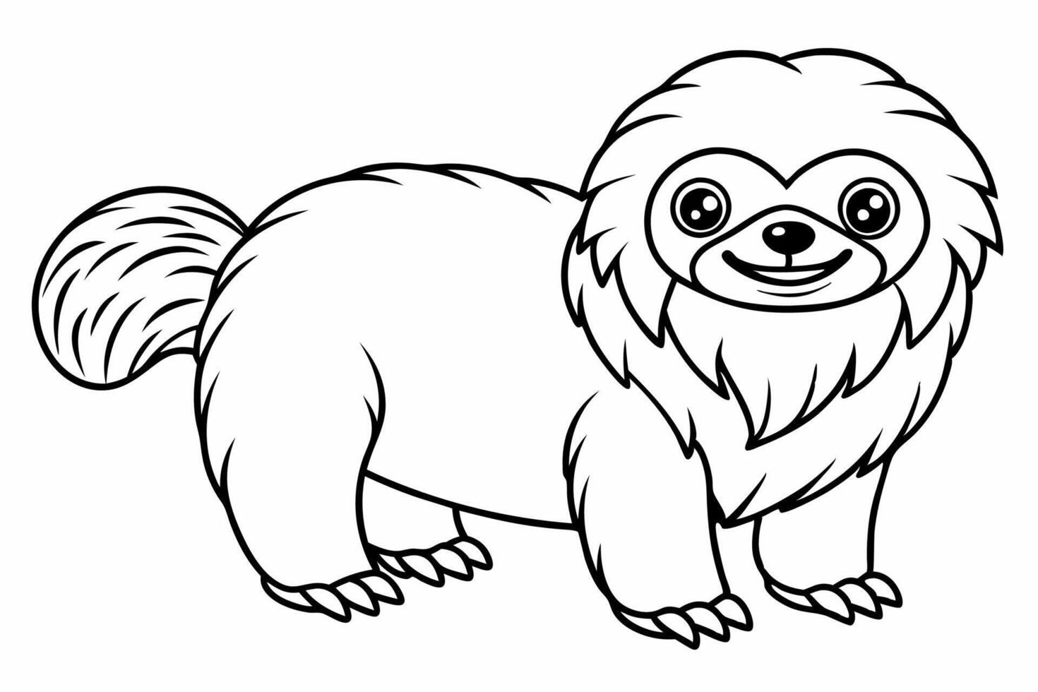 Funny Sloth Illustration Cartoon Clipart Line Art Design, Funny sloth illustration with white background, perfect for , cartoon, clipart, and line art designs vector