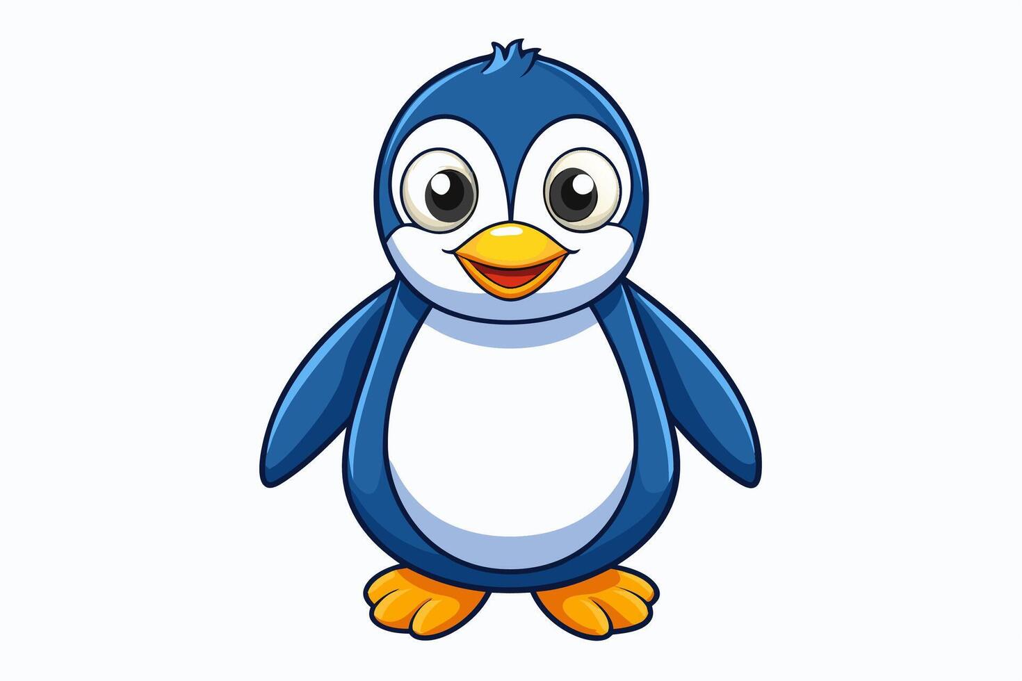 Funny Penguin Illustration, Cartoon, Clipart, Line Art Design on White Background, Funny penguin illustration, cartoon, clipart, and line art design on white background. vector