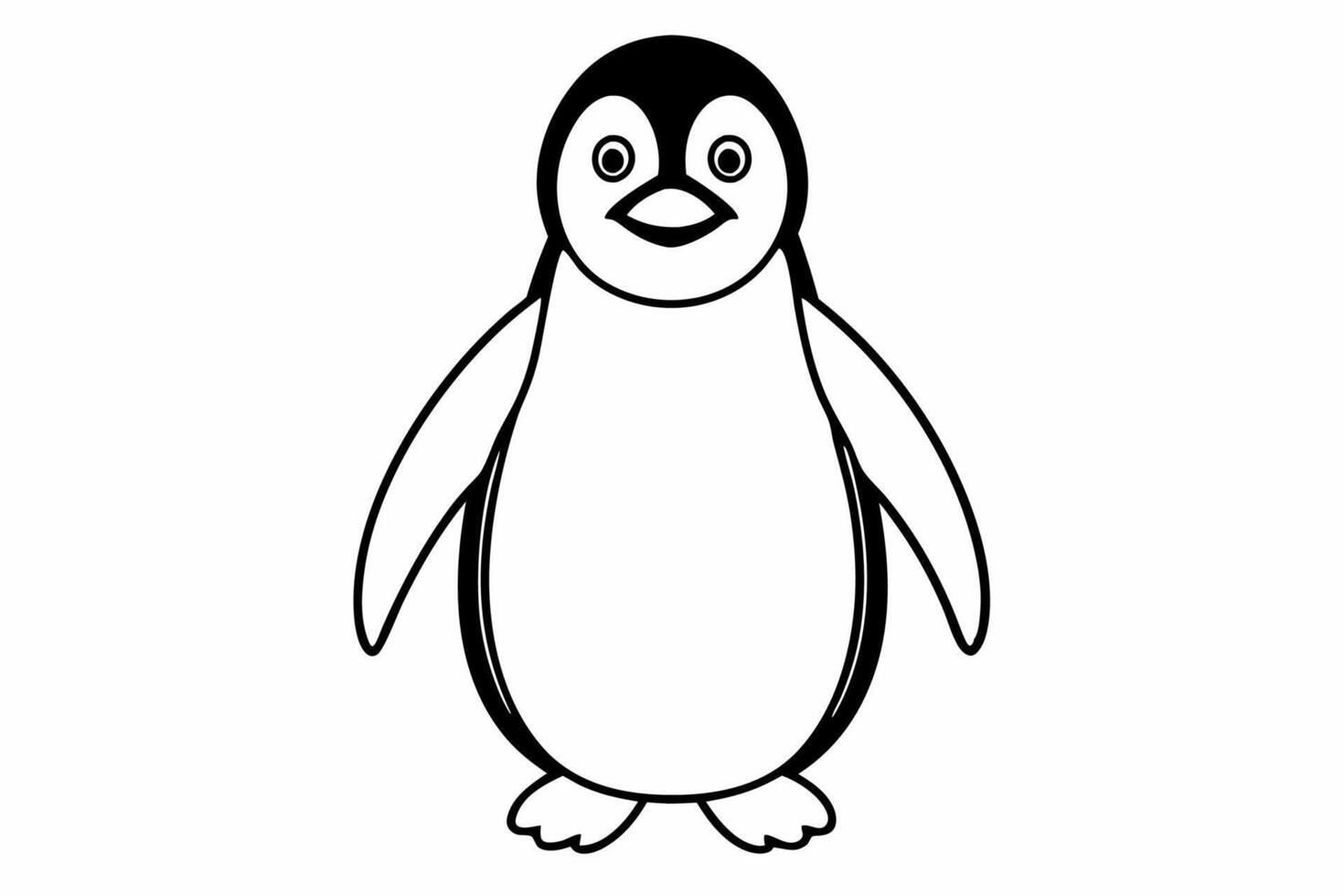 Funny Penguin Illustration, Cartoon, Clipart, Line Art Design on White Background, Funny penguin illustration, cartoon, clipart, and line art design on white background. vector