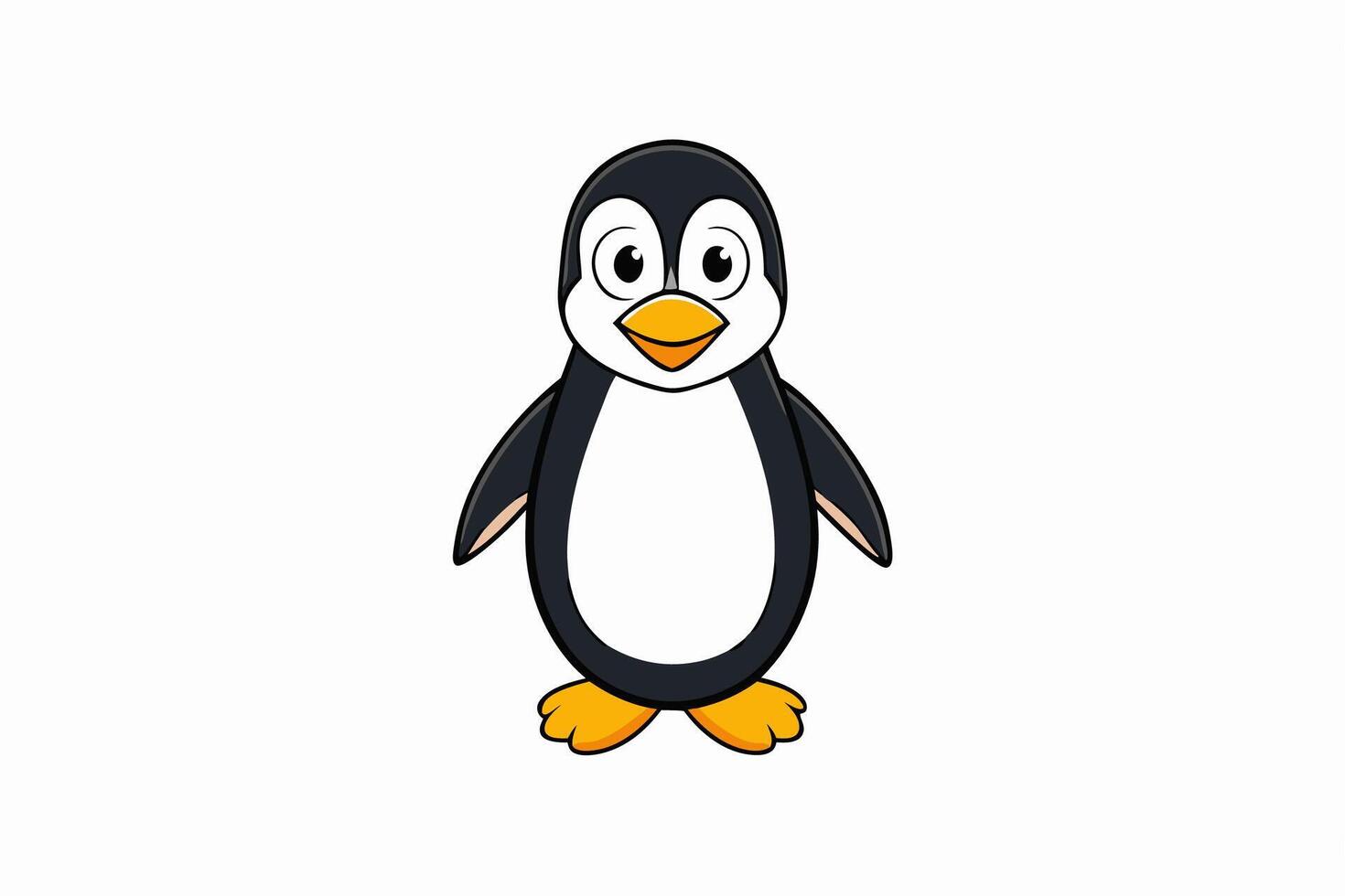 Funny Penguin Illustration, Cartoon, Clipart, Line Art Design on White Background, Funny penguin illustration, cartoon, clipart, and line art design on white background. vector