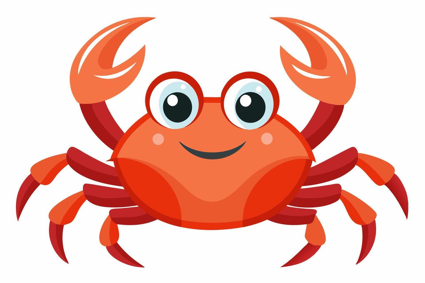 Funny Crab Illustration with White Background Cartoons, Clipart, Line Art Design, Funny crab illustration, perfect for cartoons, clipart, and line art designs with a white background. vector