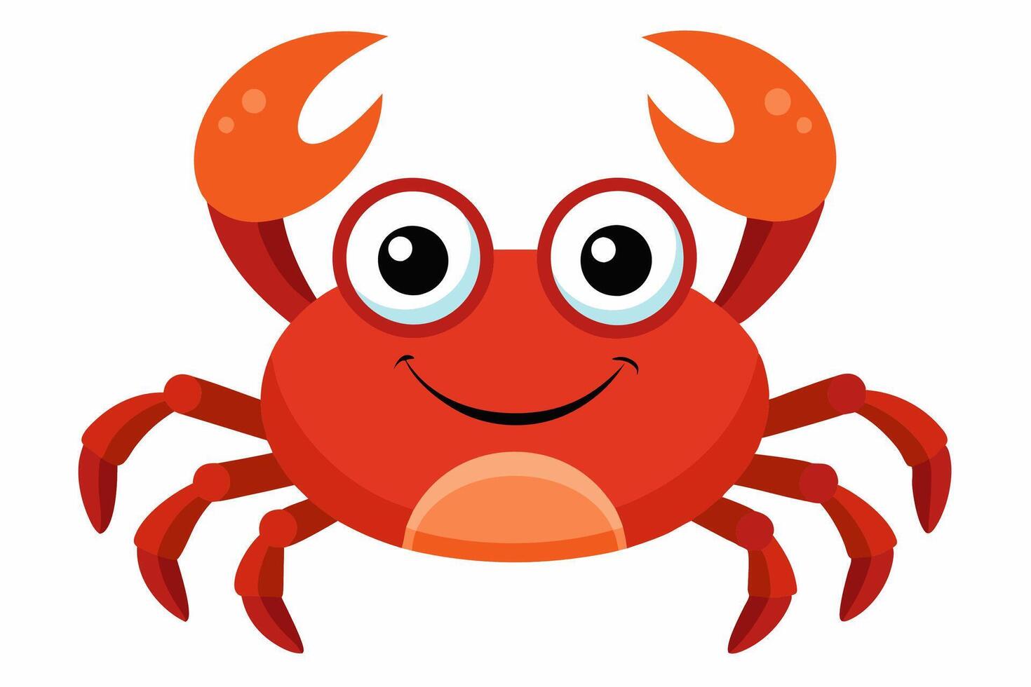 Funny Crab Illustration with White Background Cartoons, Clipart, Line Art Design, Funny crab illustration, perfect for cartoons, clipart, and line art designs with a white background. vector
