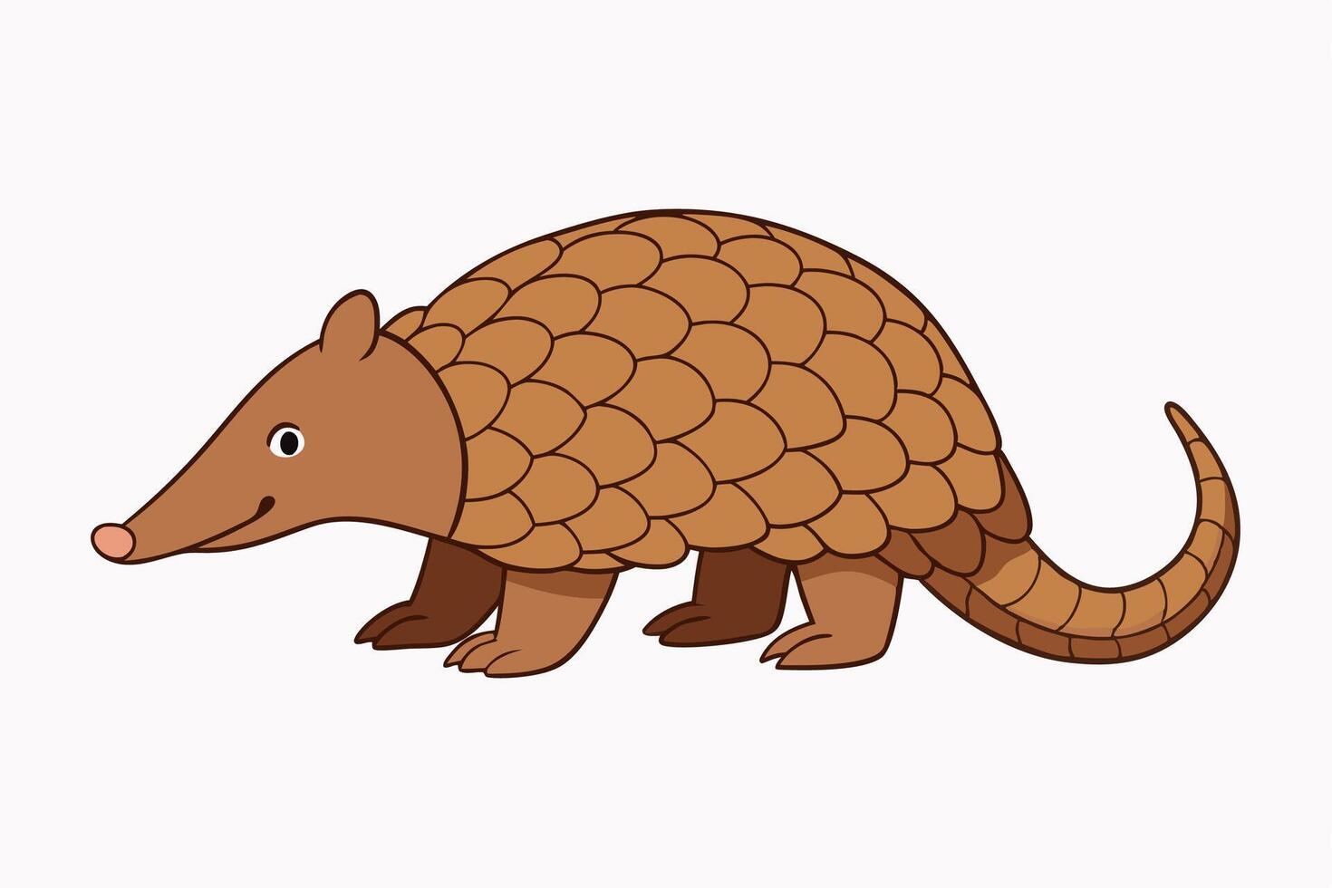 Funny Pangolin Cartoon Illustration Clipart And Line Art Design, Funny pangolin illustration, cartoon clipart And line art design on a white background. vector