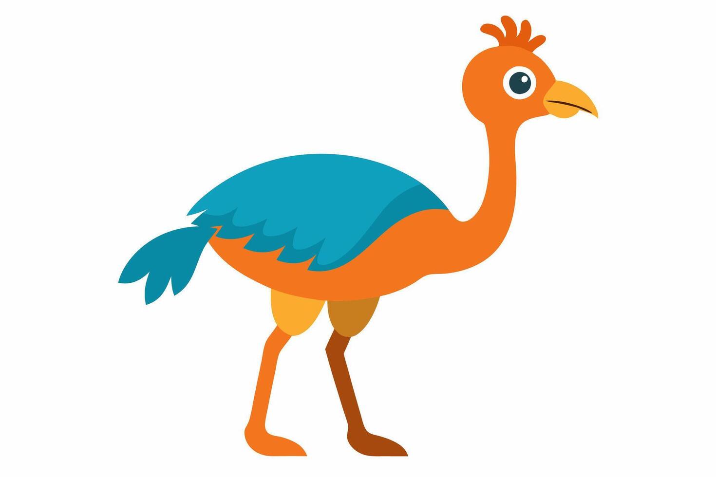 Funny Emu Illustration Cartoon, Clipart, and Line Art on White Background, Funny emu cartoon illustration, clipart, and line art on white background vector