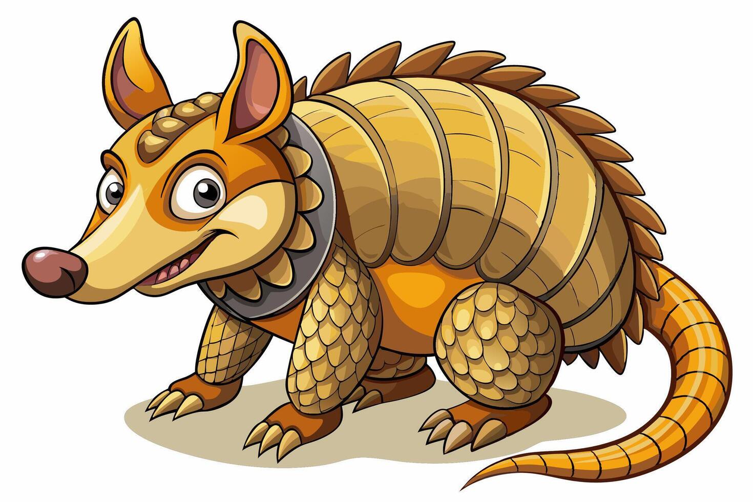 Funny Armadillo Illustration Cartoons, Clipart And Line Art Design on White Background, Funny armadillo illustration in cartoon, clipart, and line art styles on a white background. vector