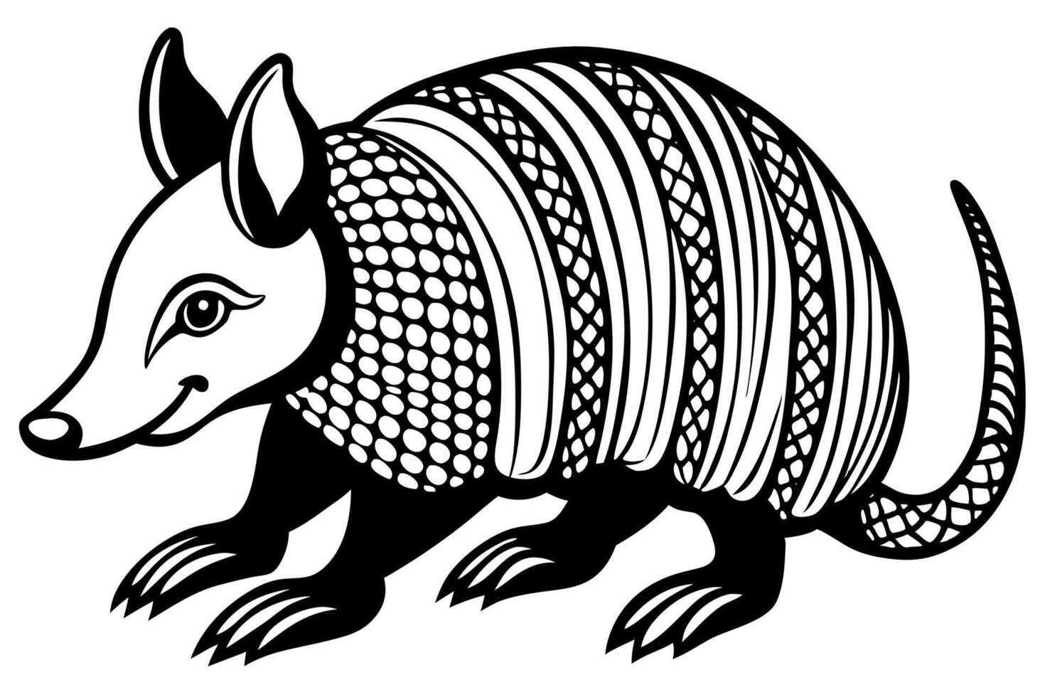 Funny Armadillo Illustration Cartoons, Clipart And Line Art Design on White Background, Funny armadillo illustration in cartoon, clipart, and line art styles on a white background. vector