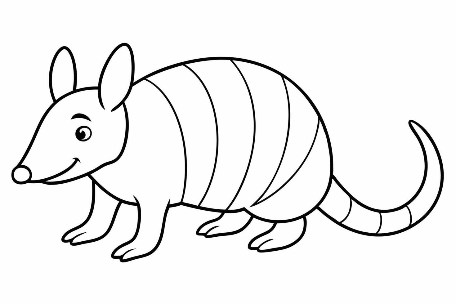 Funny Armadillo Illustration Cartoons, Clipart And Line Art Design on White Background, Funny armadillo illustration in cartoon, clipart, and line art styles on a white background. vector