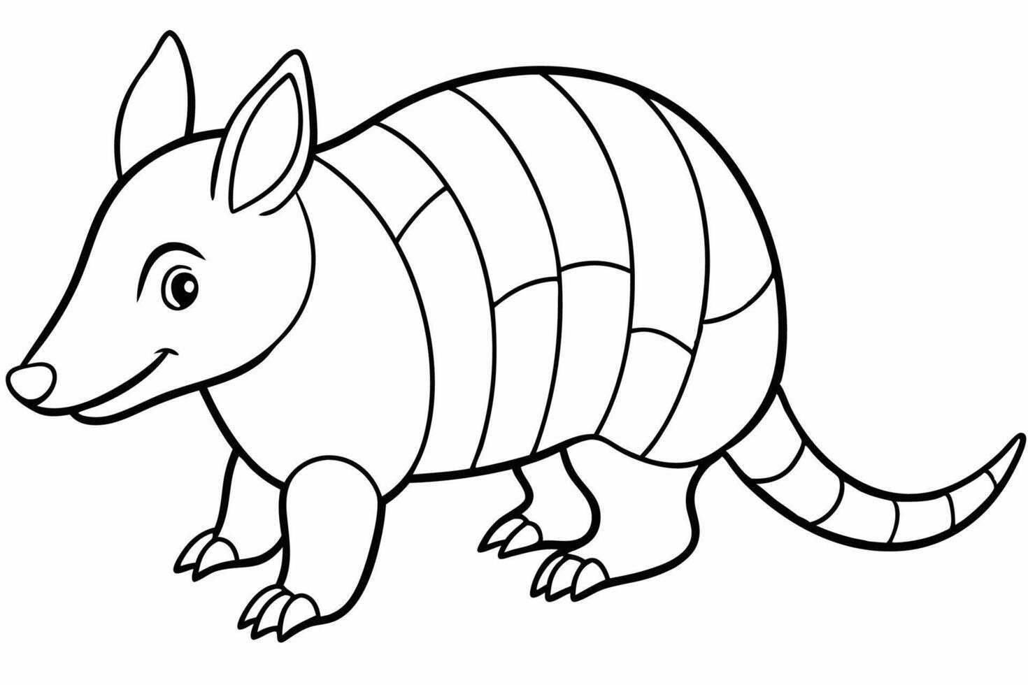 Funny Armadillo Illustration Cartoons, Clipart And Line Art Design on White Background, Funny armadillo illustration in cartoon, clipart, and line art styles on a white background. vector