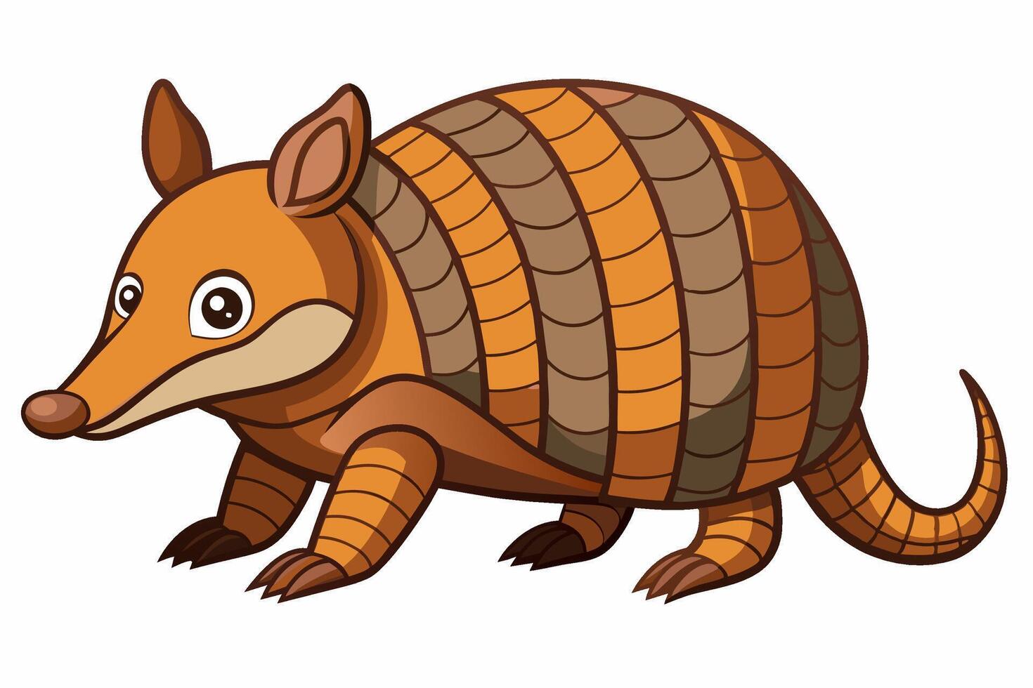 Funny Armadillo Illustration Cartoons, Clipart And Line Art Design on White Background, Funny armadillo illustration in cartoon, clipart, and line art styles on a white background. vector