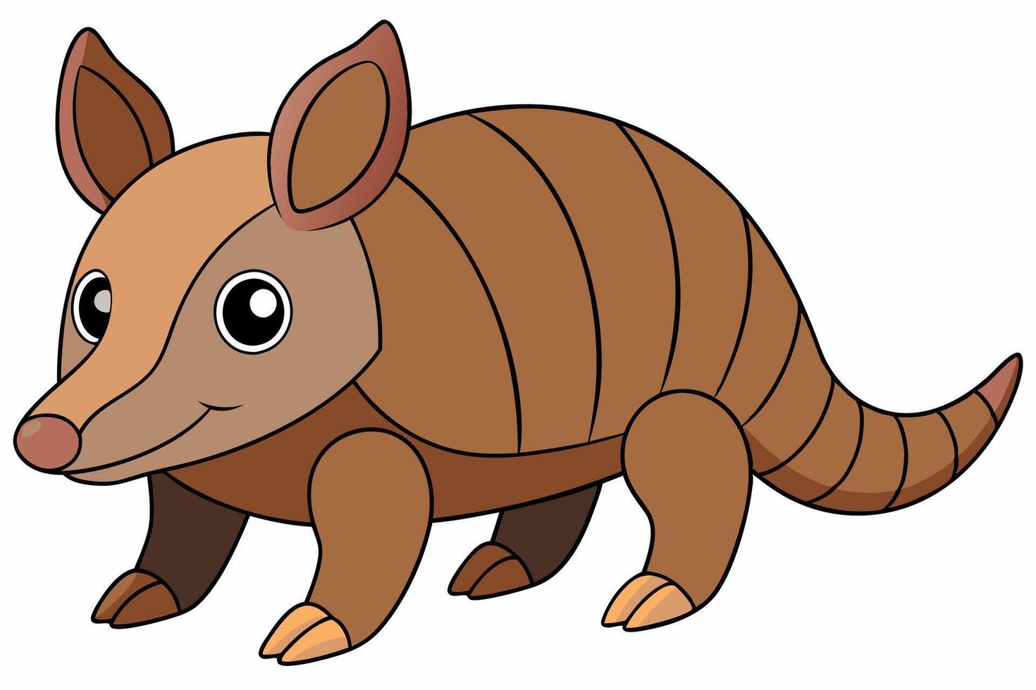 Funny Armadillo Illustration Cartoons, Clipart And Line Art Design on White Background, Funny armadillo illustration in cartoon, clipart, and line art styles on a white background. vector
