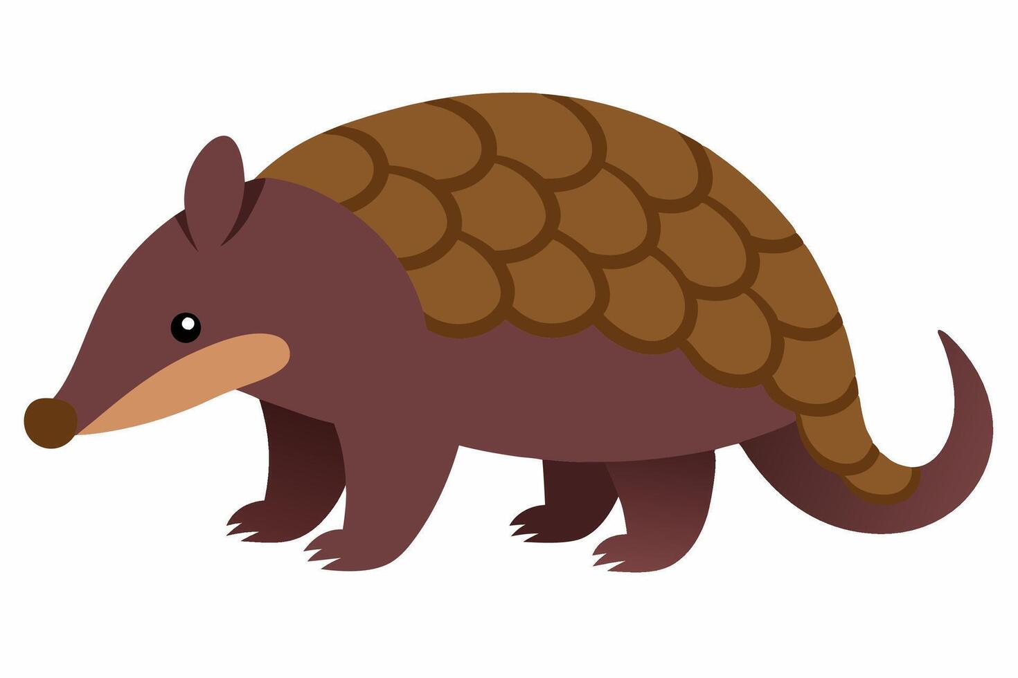 Funny Pangolin Cartoon Illustration Clipart And Line Art Design, Funny pangolin illustration, cartoon clipart And line art design on a white background. vector