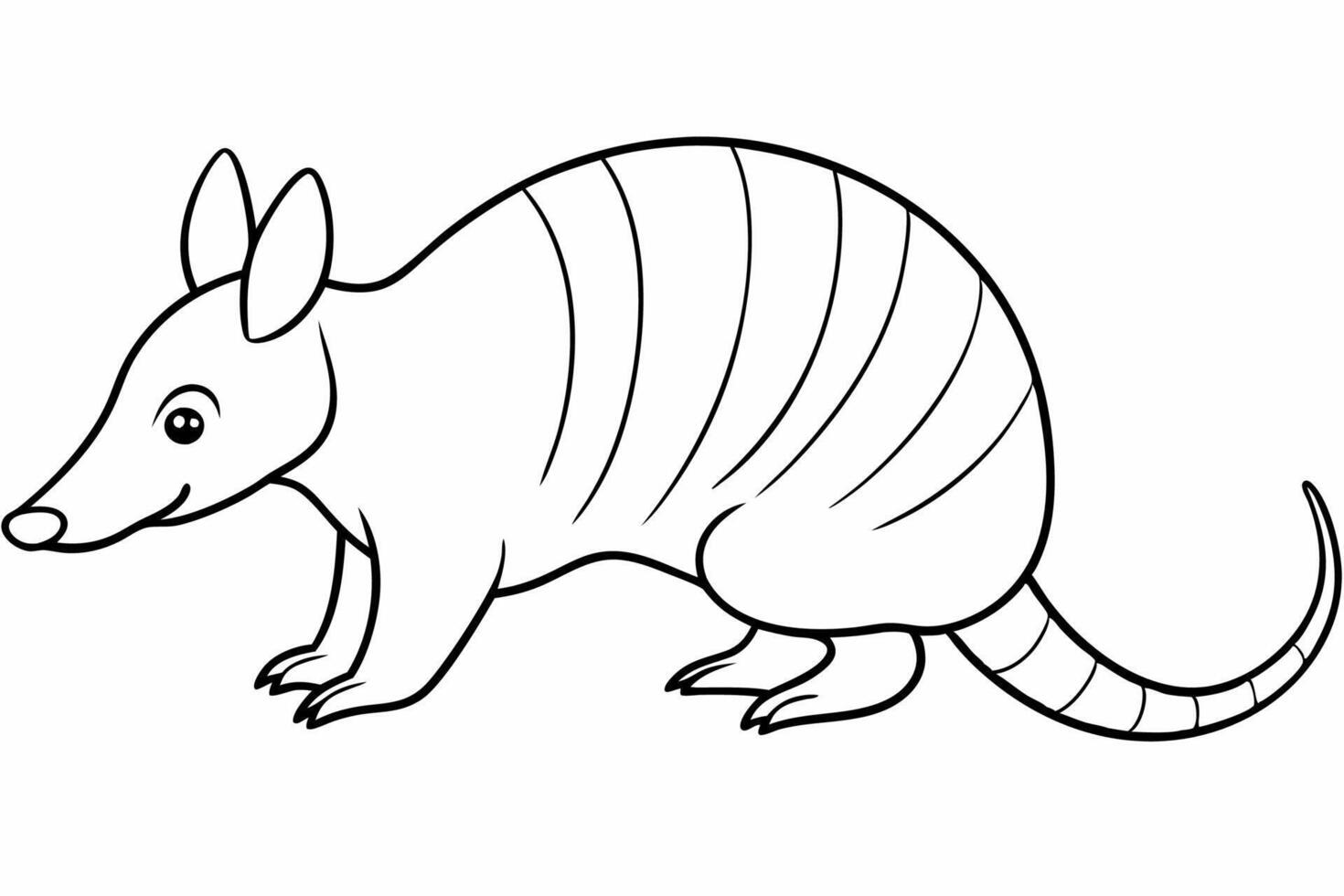 Funny Armadillo Illustration Cartoons, Clipart And Line Art Design on White Background, Funny armadillo illustration in cartoon, clipart, and line art styles on a white background. vector