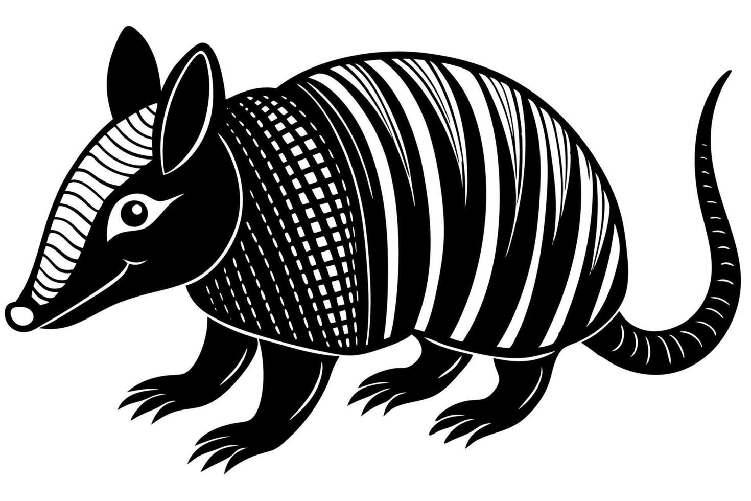 Funny Armadillo Illustration Cartoons, Clipart And Line Art Design on White Background, Funny armadillo illustration in cartoon, clipart, and line art styles on a white background. vector