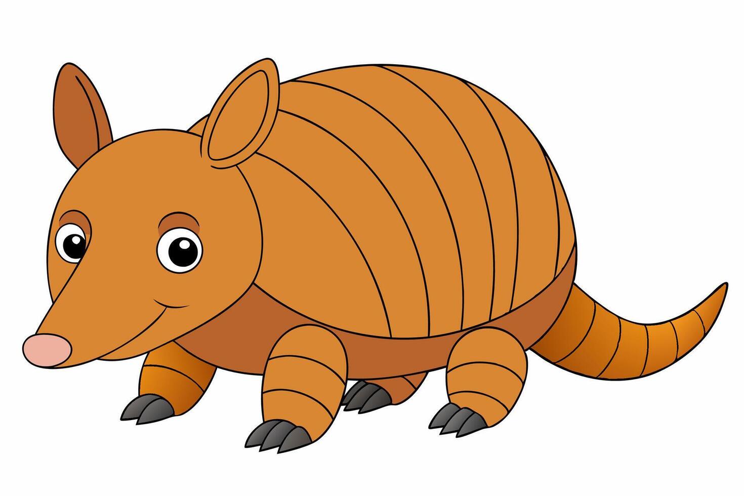 Funny Armadillo Illustration Cartoons, Clipart And Line Art Design on White Background, Funny armadillo illustration in cartoon, clipart, and line art styles on a white background. vector