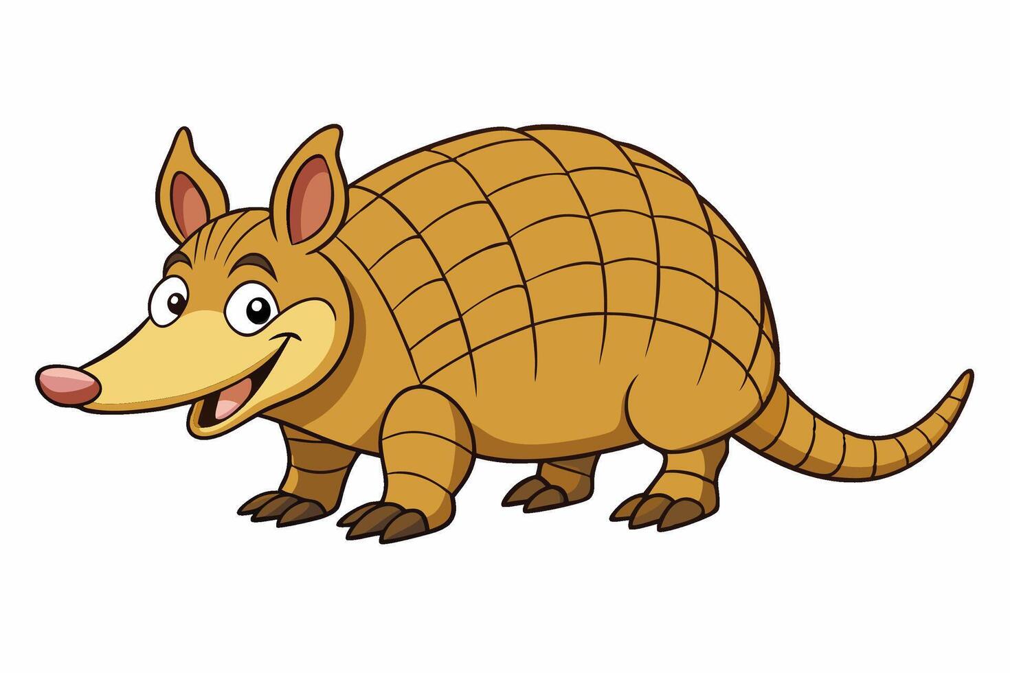 Funny Armadillo Illustration Cartoons, Clipart And Line Art Design on White Background, Funny armadillo illustration in cartoon, clipart, and line art styles on a white background. vector