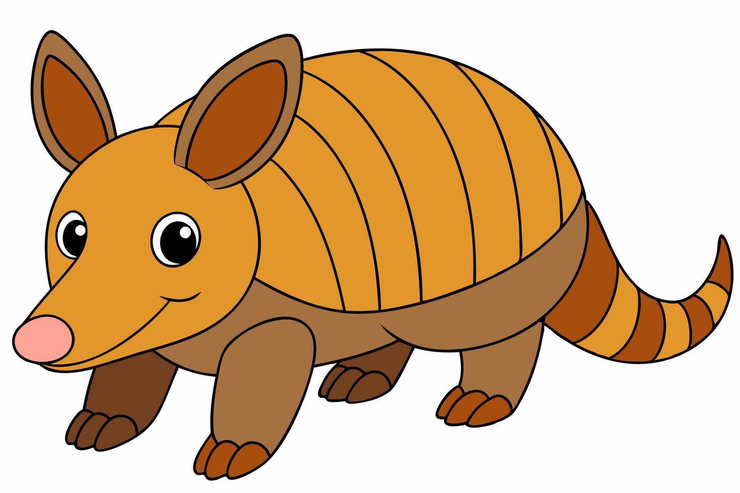 Funny Armadillo Illustration Cartoons, Clipart And Line Art Design on White Background, Funny armadillo illustration in cartoon, clipart, and line art styles on a white background. vector