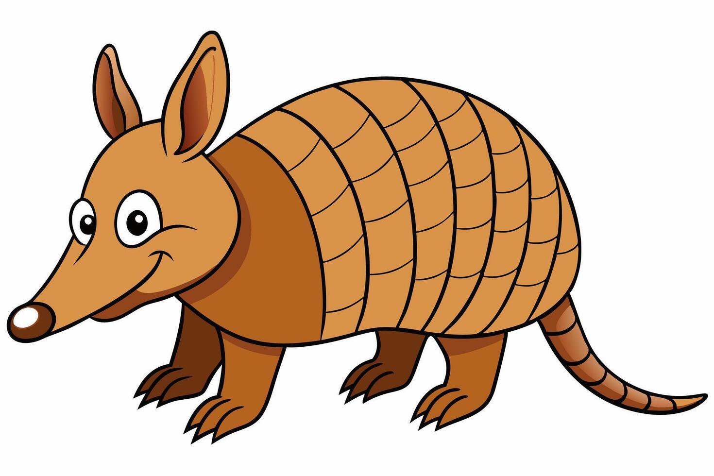 Funny Armadillo Illustration Cartoons, Clipart And Line Art Design on White Background, Funny armadillo illustration in cartoon, clipart, and line art styles on a white background. vector