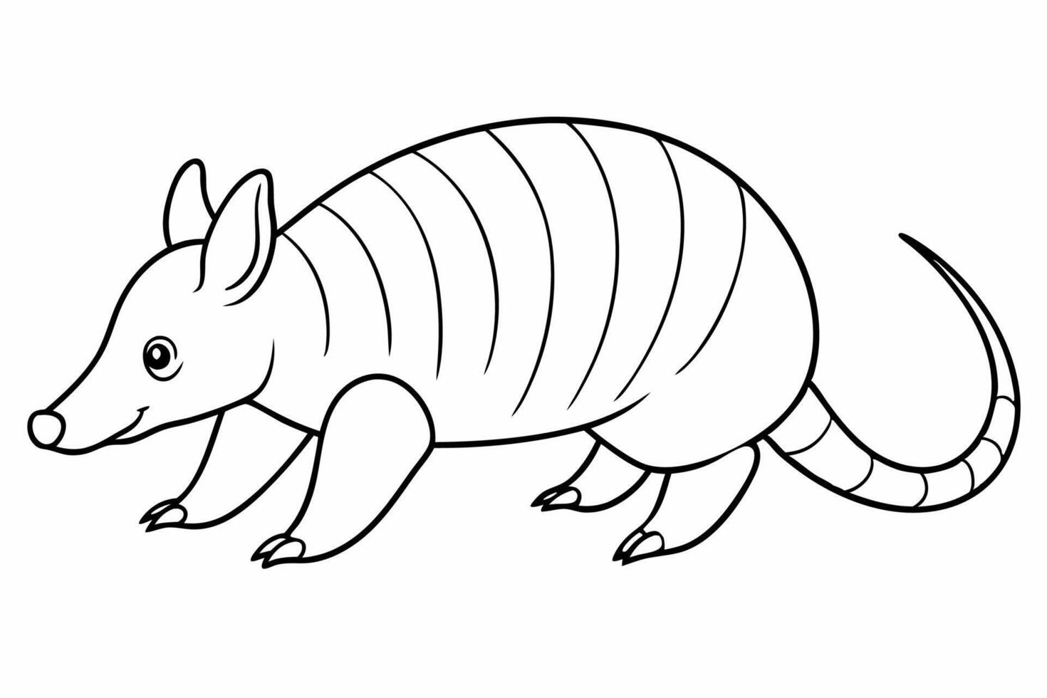 Funny Armadillo Illustration Cartoons, Clipart And Line Art Design on White Background, Funny armadillo illustration in cartoon, clipart, and line art styles on a white background. vector