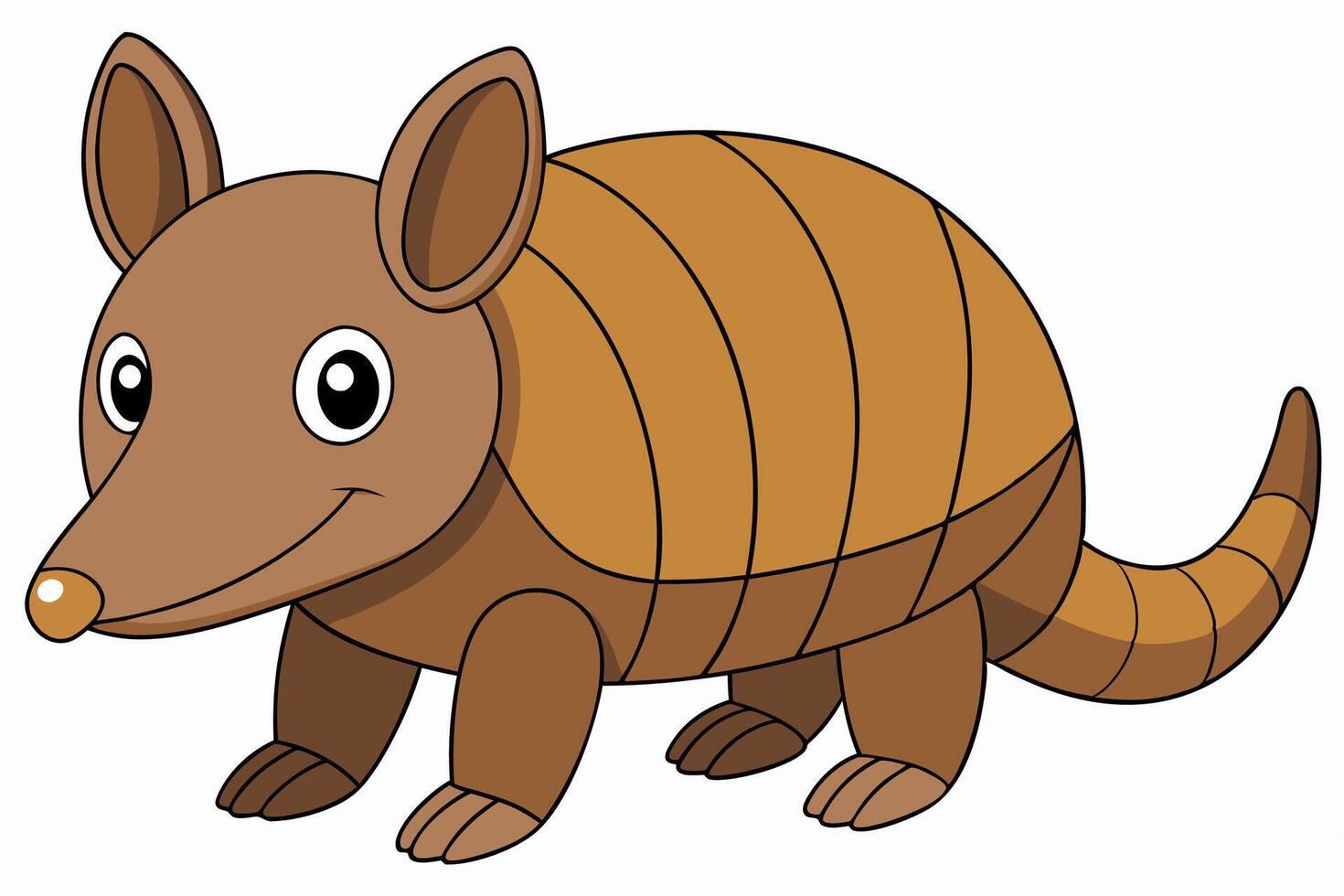 Funny Armadillo Illustration Cartoons, Clipart And Line Art Design on White Background, Funny armadillo illustration in cartoon, clipart, and line art styles on a white background. vector