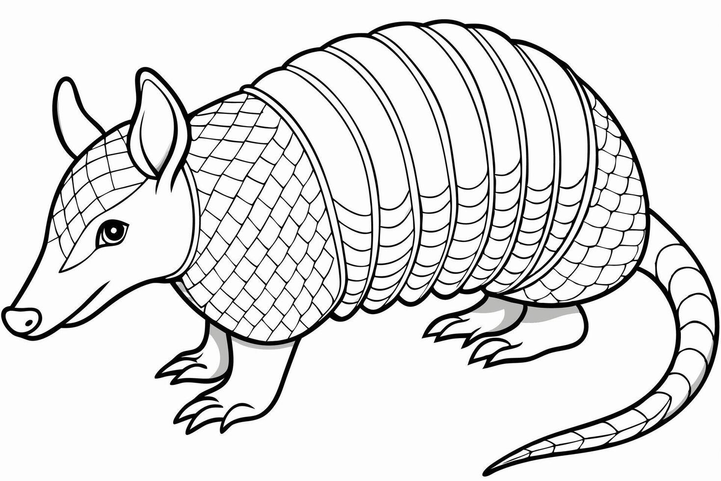 Funny Armadillo Illustration Cartoons, Clipart And Line Art Design on White Background, Funny armadillo illustration in cartoon, clipart, and line art styles on a white background. vector