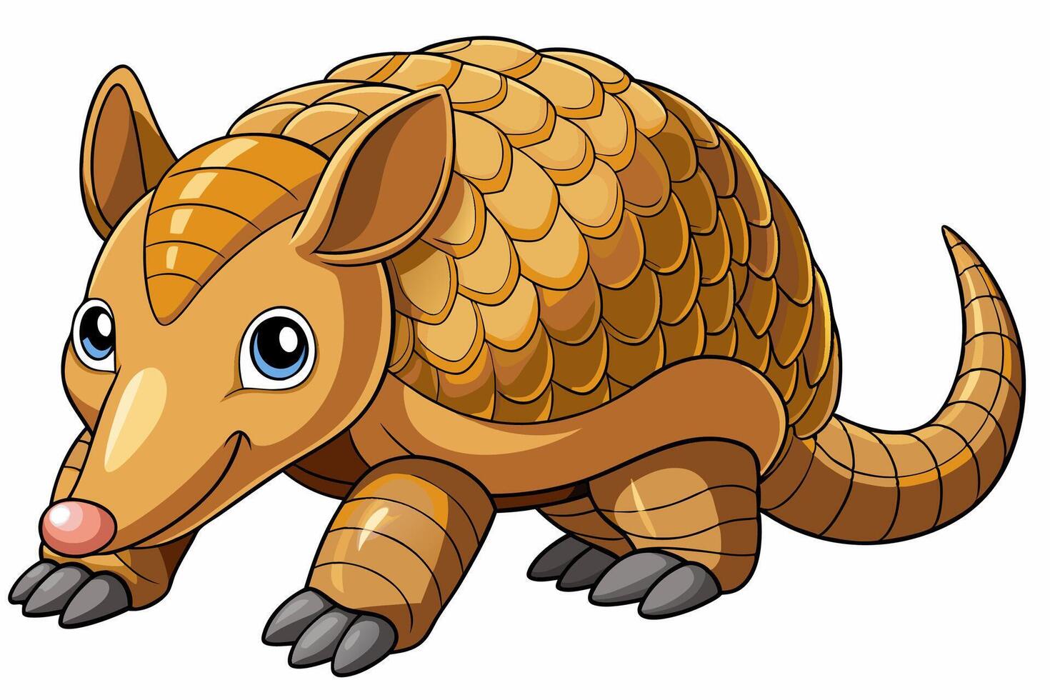 Funny Armadillo Illustration Cartoons, Clipart And Line Art Design on White Background, Funny armadillo illustration in cartoon, clipart, and line art styles on a white background. vector