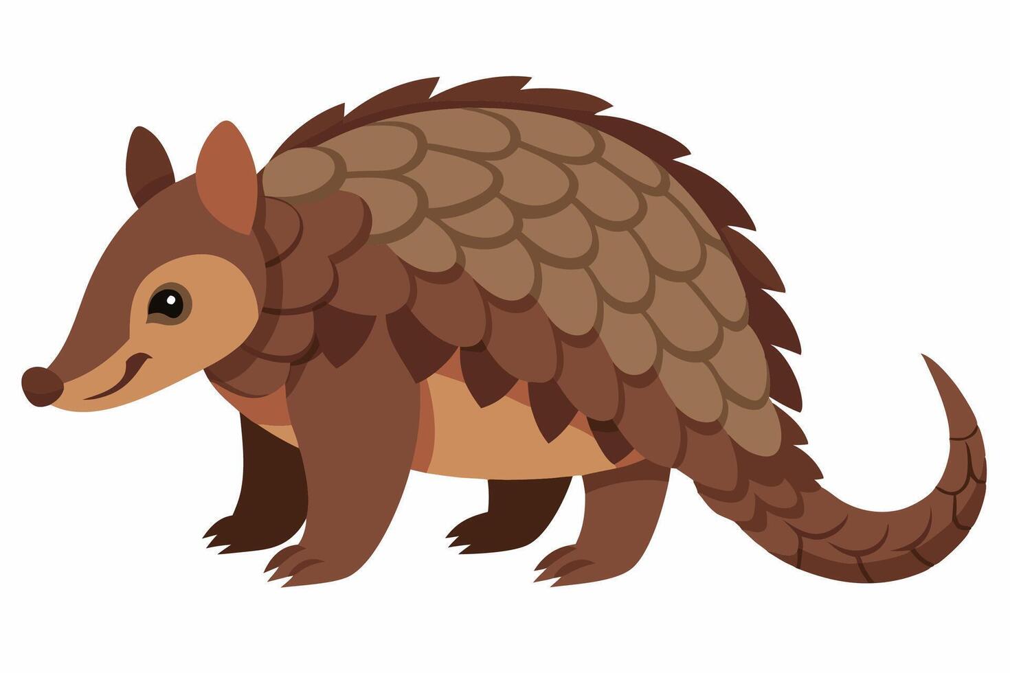 Funny Pangolin Cartoon Illustration Clipart And Line Art Design, Funny pangolin illustration, cartoon clipart And line art design on a white background. vector