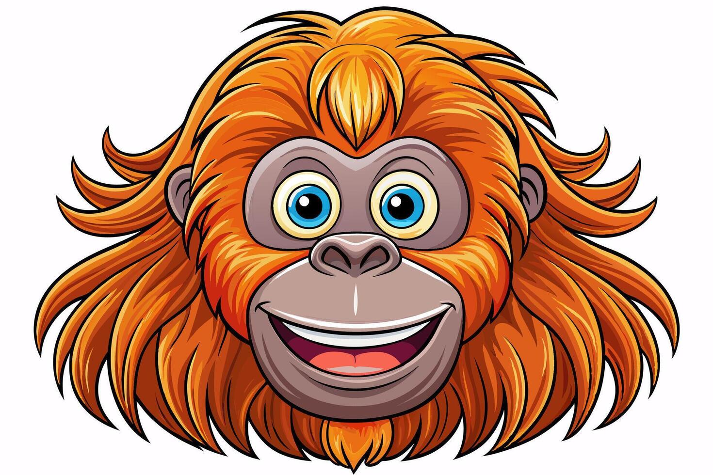 Funny Orangutan Illustration Cartoons, Clipart, Line Art on White Background, Funny orangutan illustration with a white background, perfect for cartoons and clipart vector