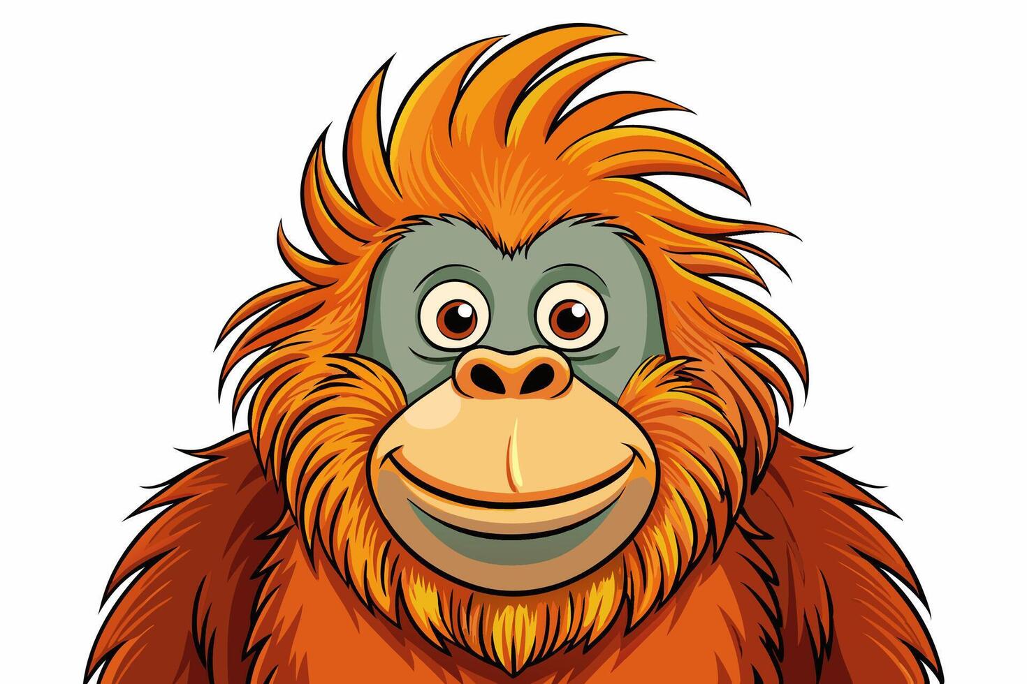 Funny Orangutan Illustration Cartoons, Clipart, Line Art on White Background, Funny orangutan illustration with a white background, perfect for cartoons and clipart vector