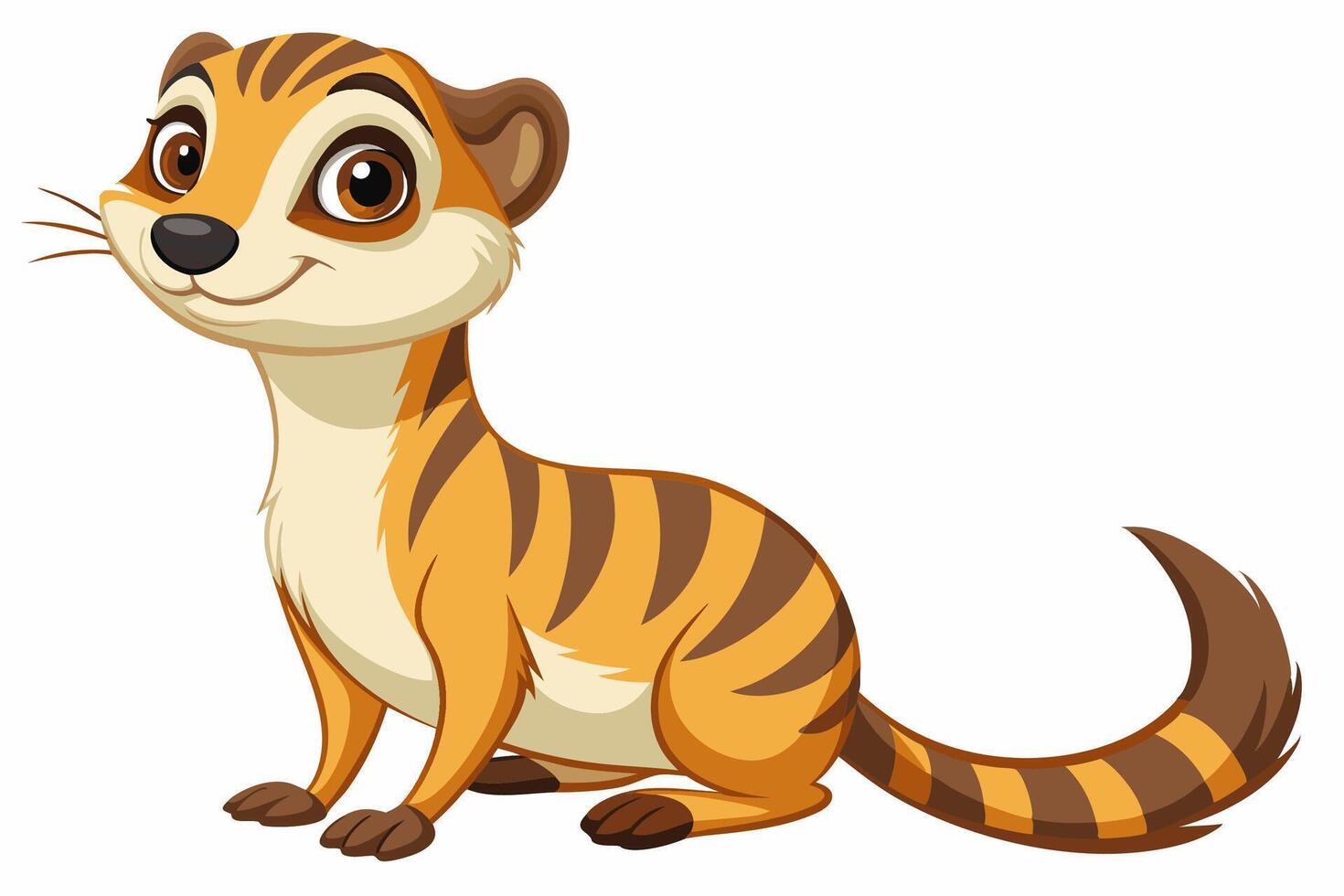 Funny Meerkat Illustration Cartoons, Clipart And Line Art, Charming funny meerkat illustration for cartoons, clipart, and line art designs vector
