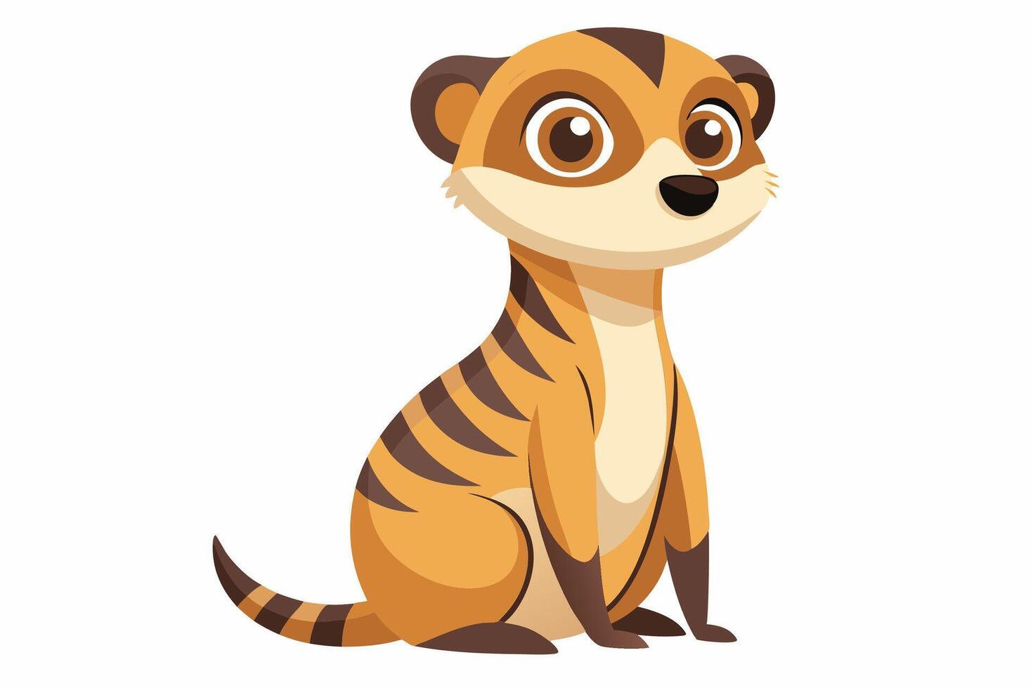 Funny Meerkat Illustration Cartoons, Clipart And Line Art, Charming funny meerkat illustration for cartoons, clipart, and line art designs vector
