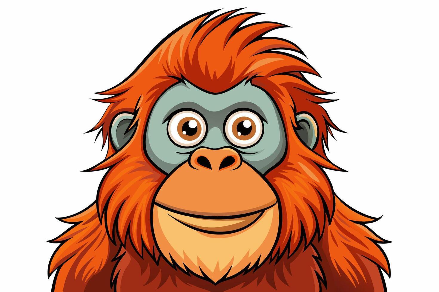 Funny Orangutan Illustration Cartoons, Clipart, Line Art on White Background, Funny orangutan illustration with a white background, perfect for cartoons and clipart vector