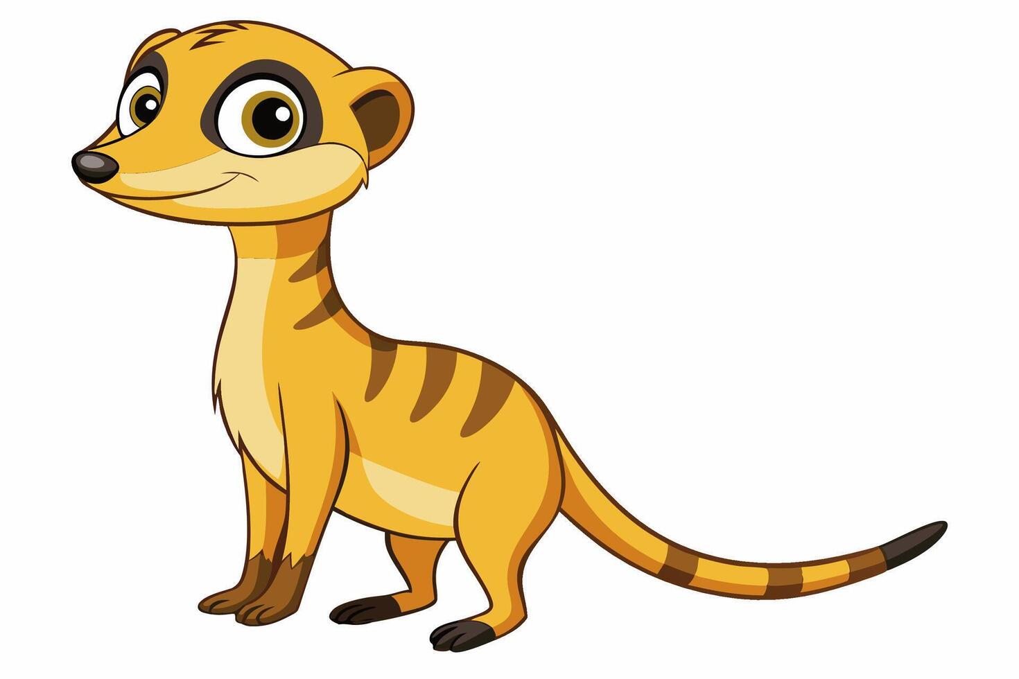 Funny Meerkat Illustration Cartoons, Clipart And Line Art, Charming funny meerkat illustration for cartoons, clipart, and line art designs vector