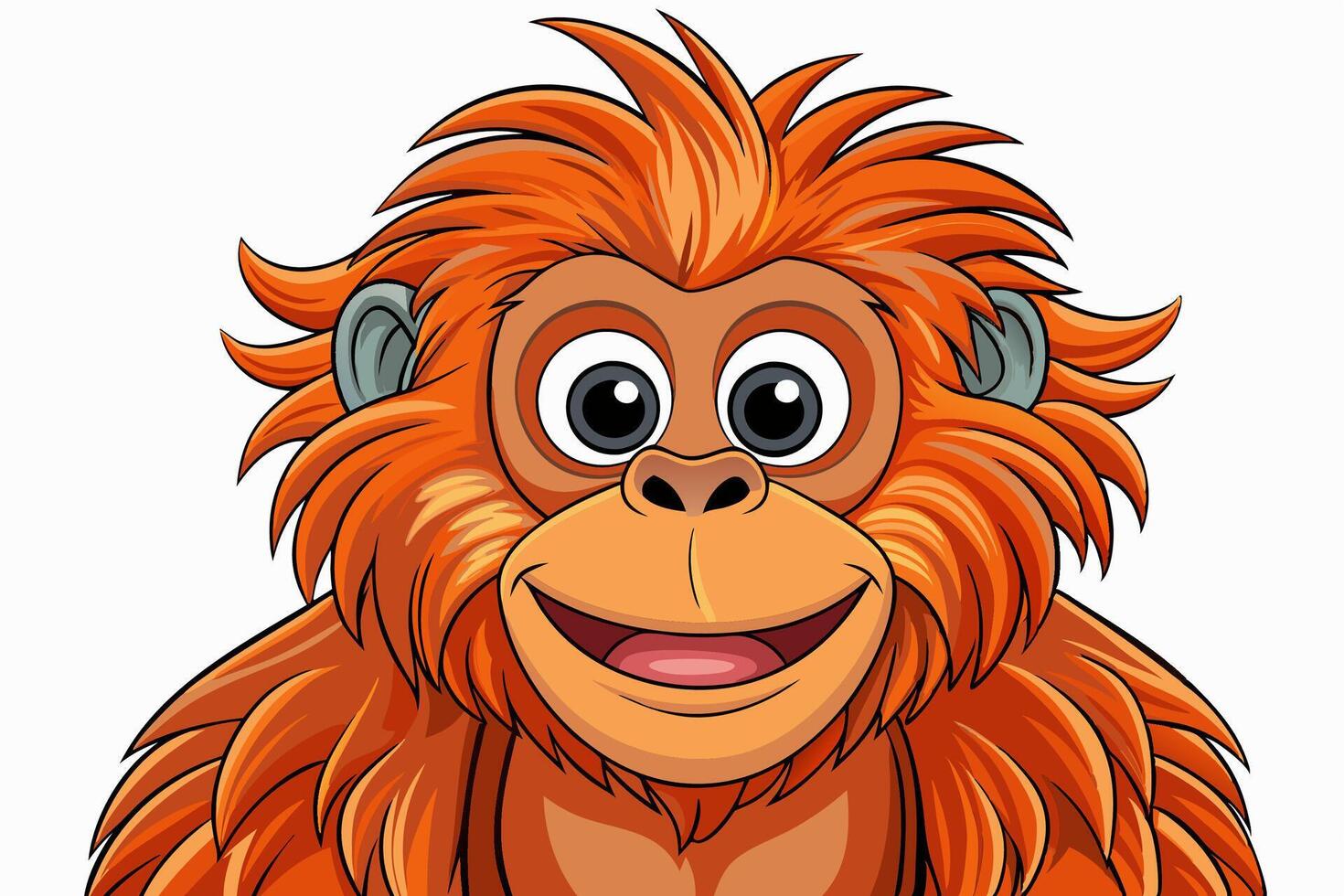 Funny Orangutan Illustration Cartoons, Clipart, Line Art on White Background, Funny orangutan illustration with a white background, perfect for cartoons and clipart vector