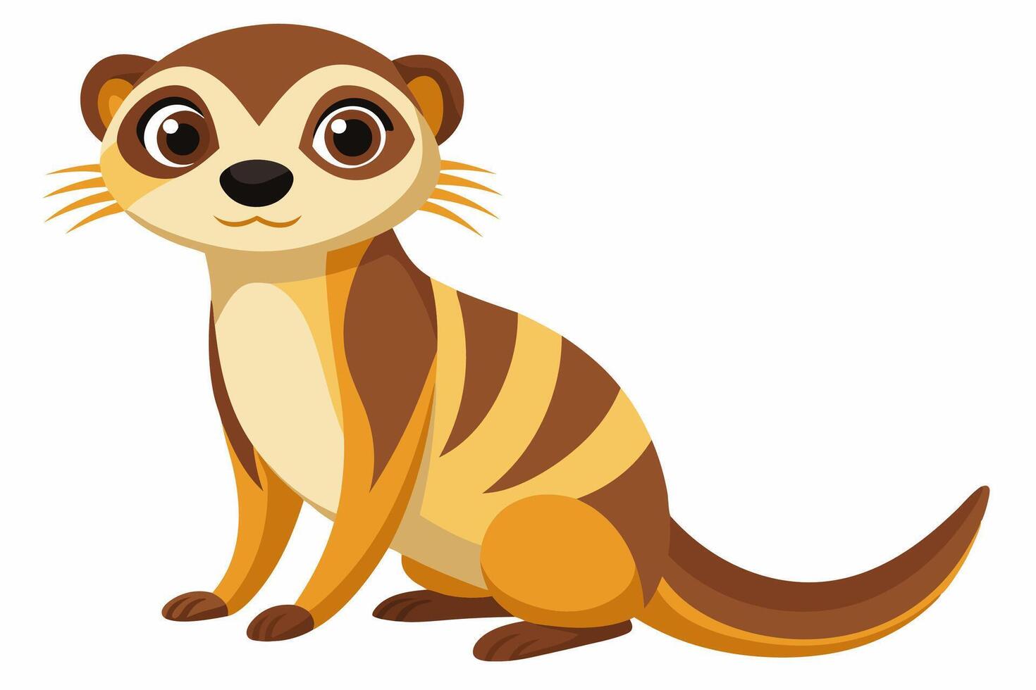 Funny Meerkat Illustration Cartoons, Clipart And Line Art, Charming funny meerkat illustration for cartoons, clipart, and line art designs vector