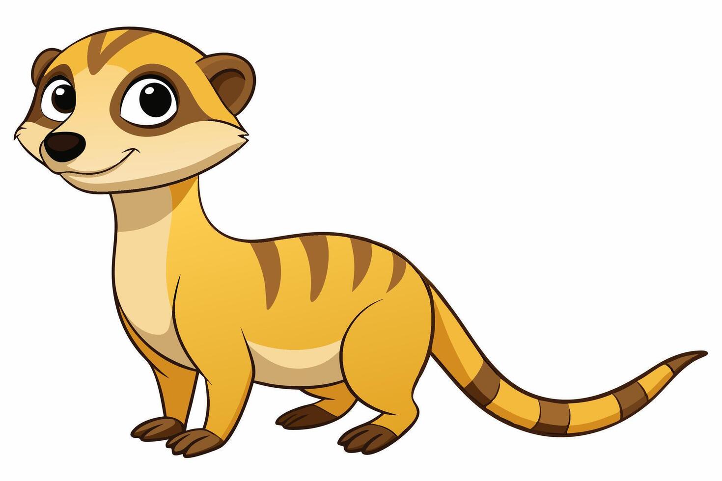 Funny Meerkat Illustration Cartoons, Clipart And Line Art, Charming funny meerkat illustration for cartoons, clipart, and line art designs vector