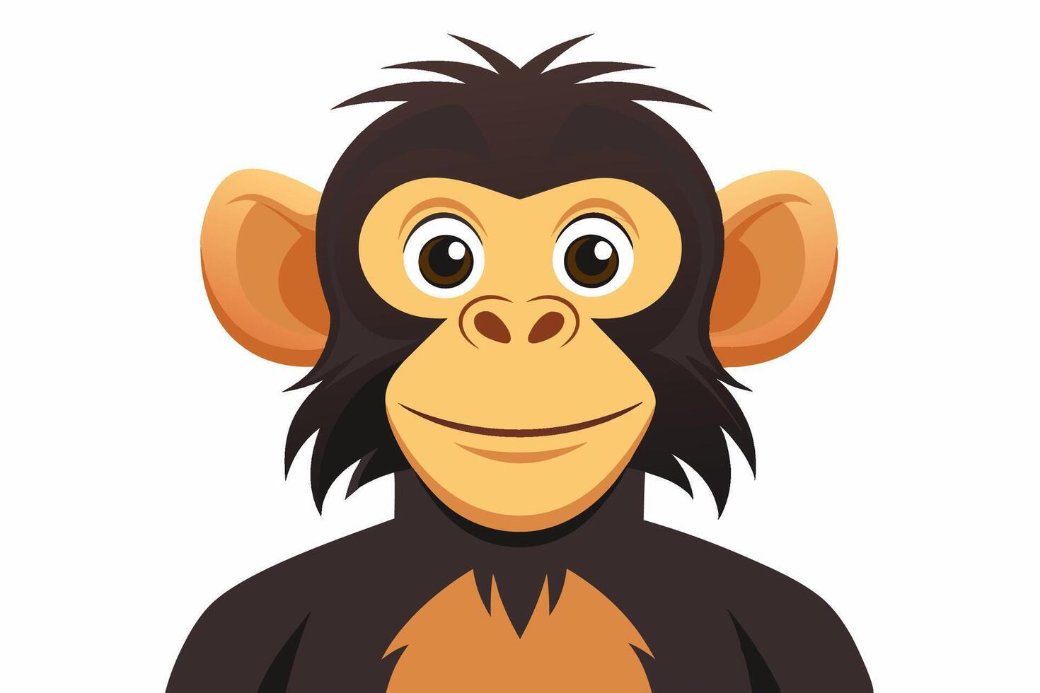 Funny Chimpanzee Illustration Cartoons, Clipart And Line Art on White Background, Funny chimpanzee illustration with white background perfect for cartoons and clipart vector