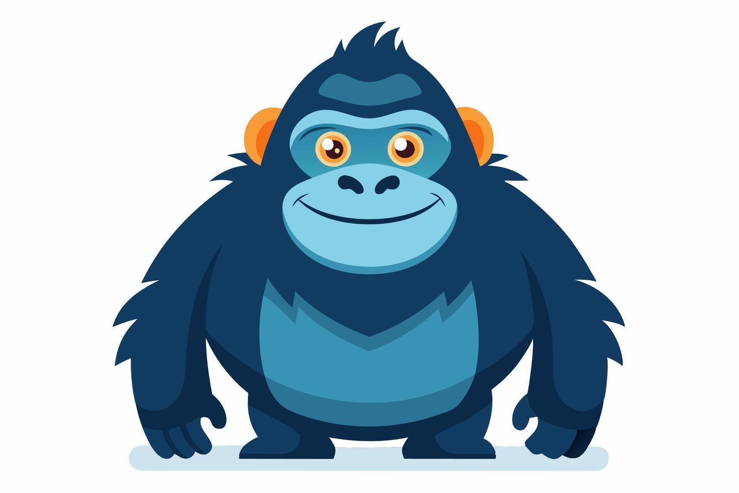 Funny Gorilla Illustration Cartoon, Clipart, Line Art Design on White Background, Funny gorilla illustration with white background, ideal for cartoons, clipart, and designs vector